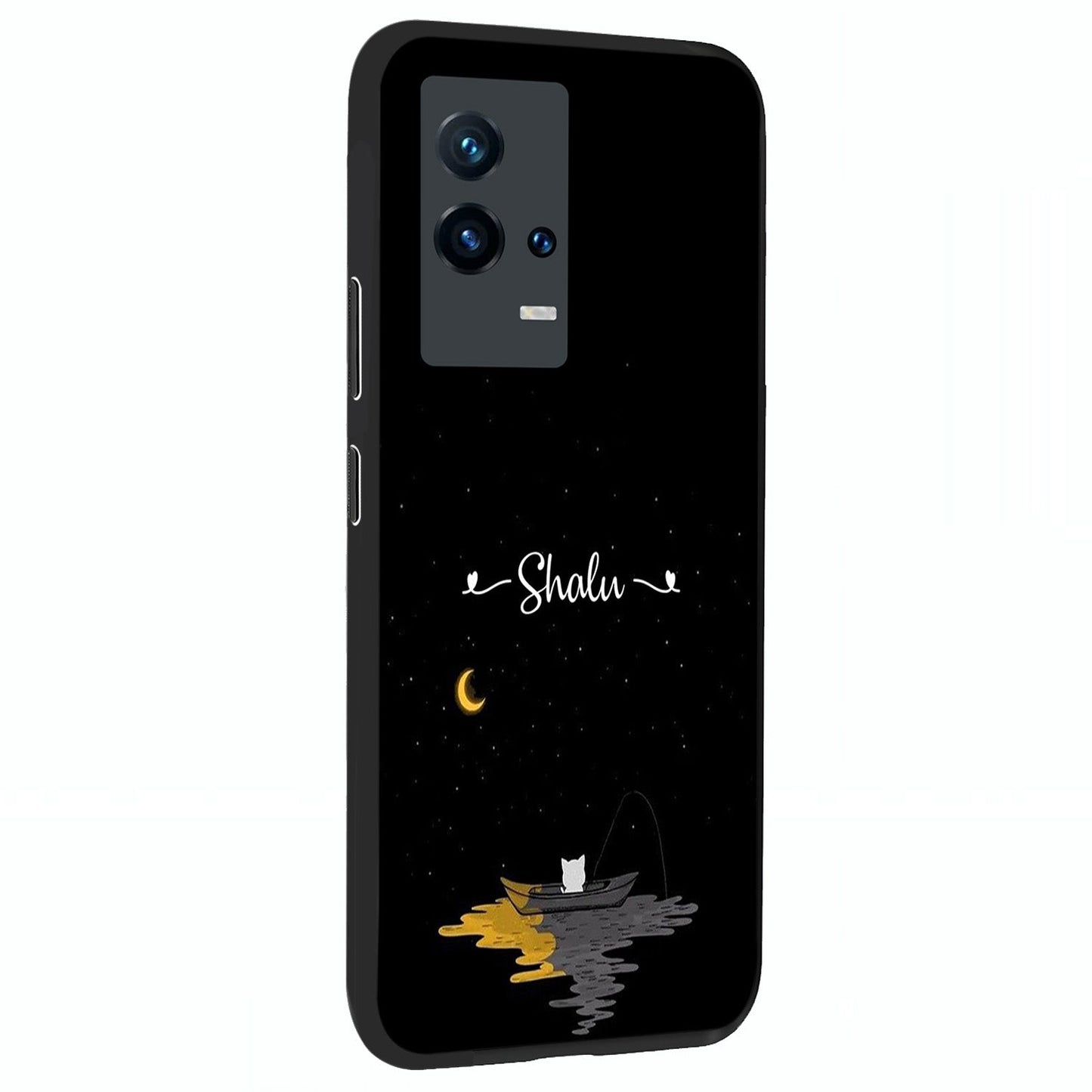 Silent Night Row Glass Case upright view showcasing tranquil night artwork with serene landscape theme.