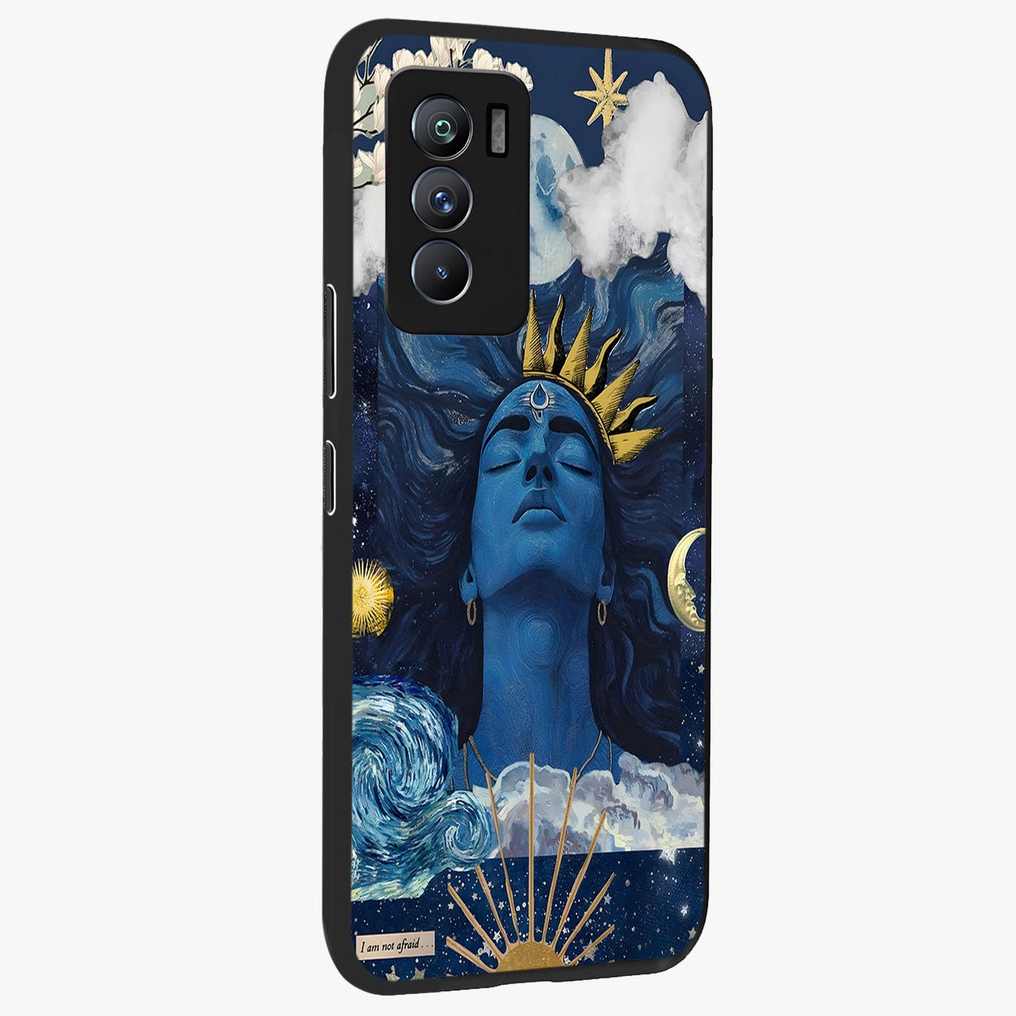 Aesthetic Lord Shiva Glass Case upright view showcasing powerful Lord Shiva artwork with devotional theme.