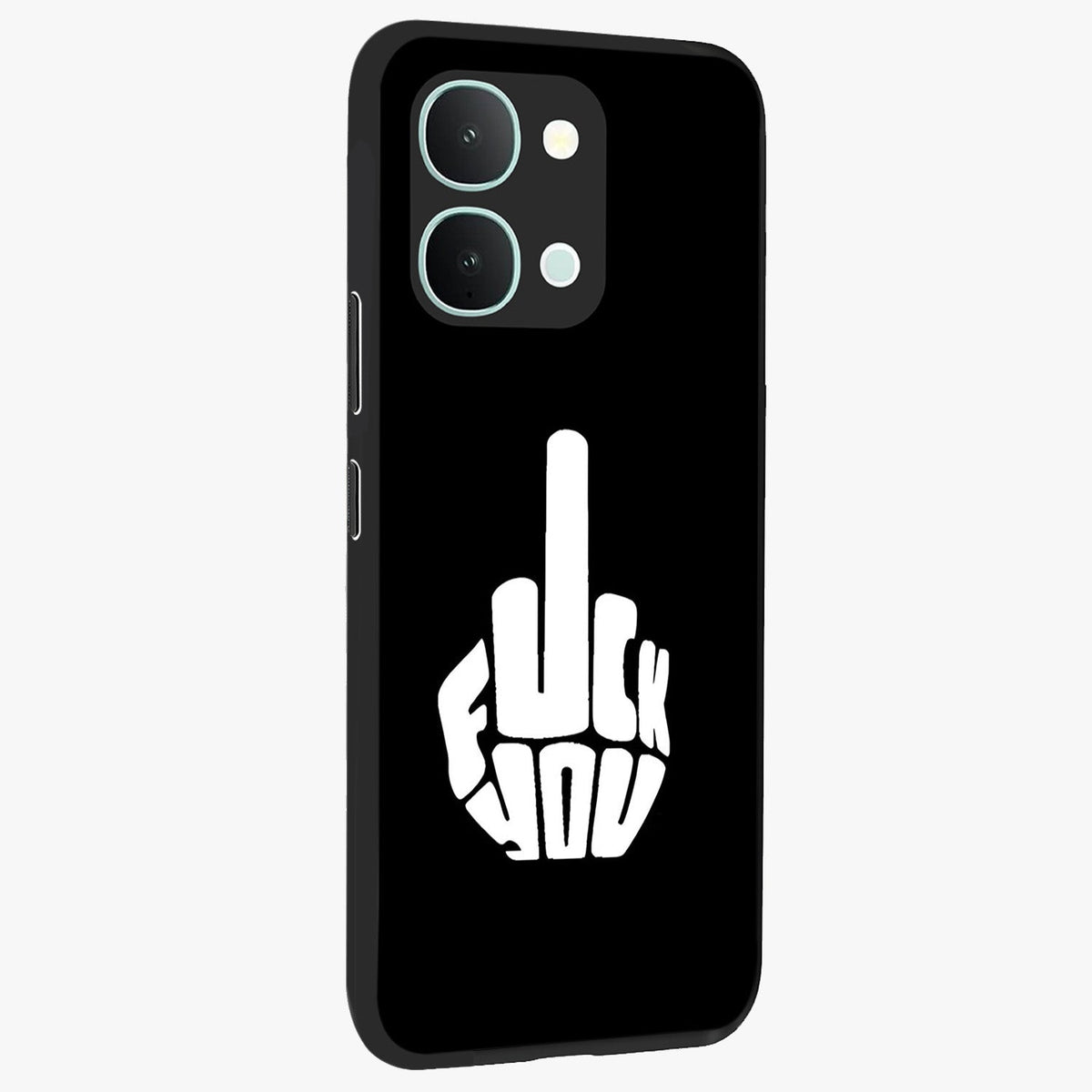 Rebel Mode On Glass Case upright view showcasing striking statement artwork with bold rebellious theme.