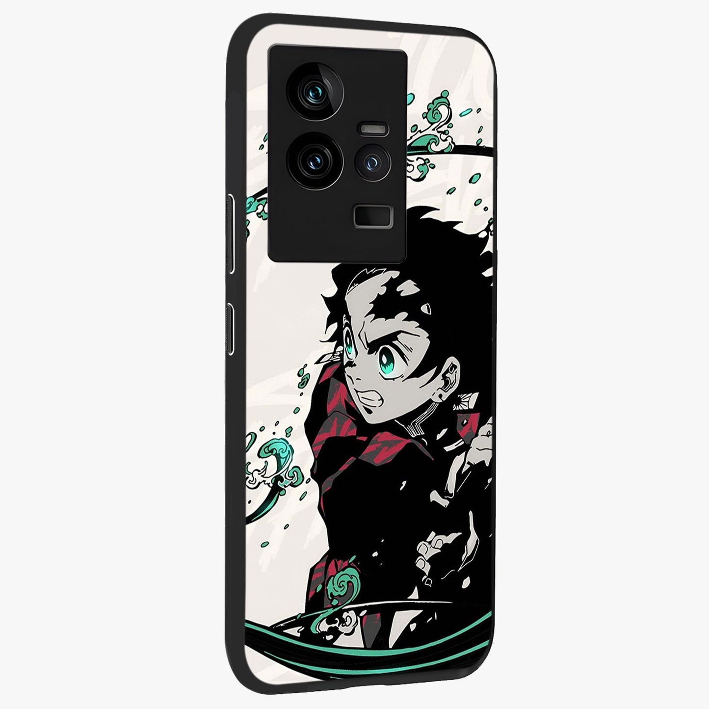 Demon Slayer Glass Case upright view showcasing powerful anime artwork with intense warrior theme.