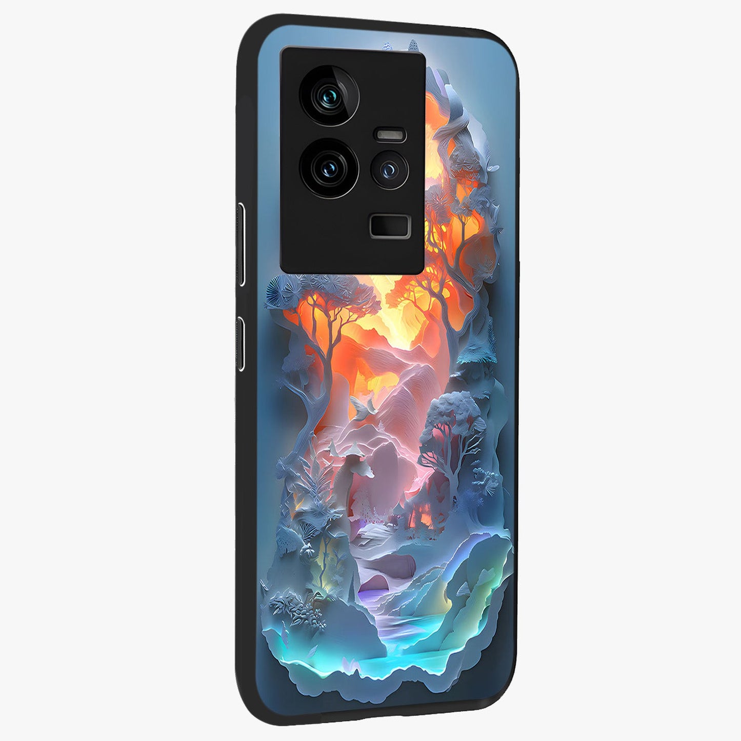Glow Forest Portal Glass Case upright view showcasing enchanted forest portal artwork with fantasy nature theme.