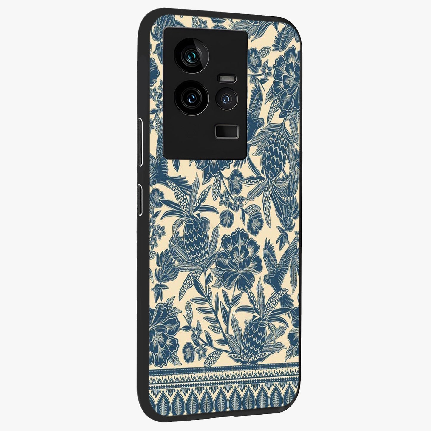 Heirloom Wild Bloom Glass Case upright view showcasing delicate wildflower artwork with timeless floral theme.