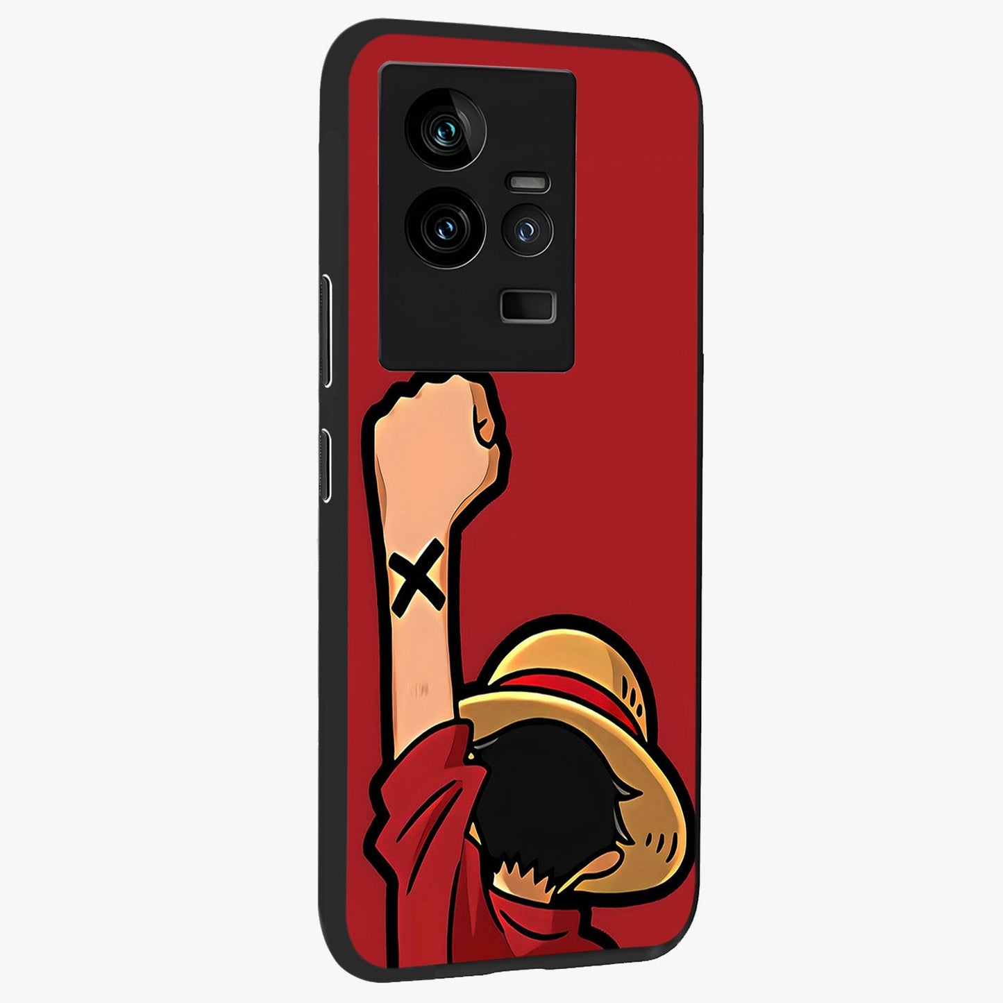 Luffy X Spirit Glass Case upright view showcasing striking anime artwork with adventurous character theme.