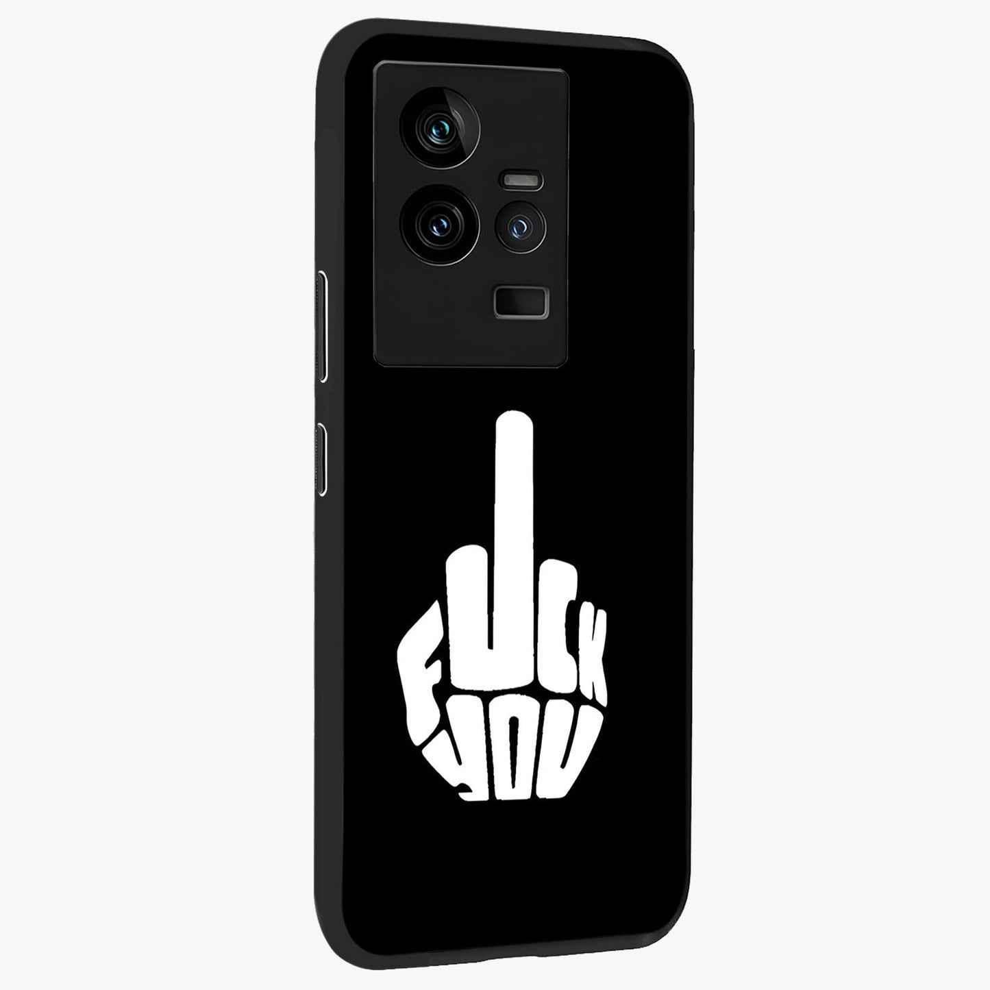 Rebel Mode On Glass Case upright view showcasing striking statement artwork with bold rebellious theme.