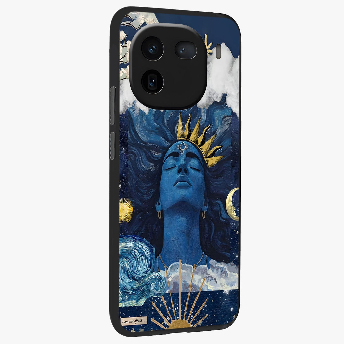 Aesthetic Dark Love Glass Case upright view showcasing dramatic romantic artwork with modern aesthetic style.