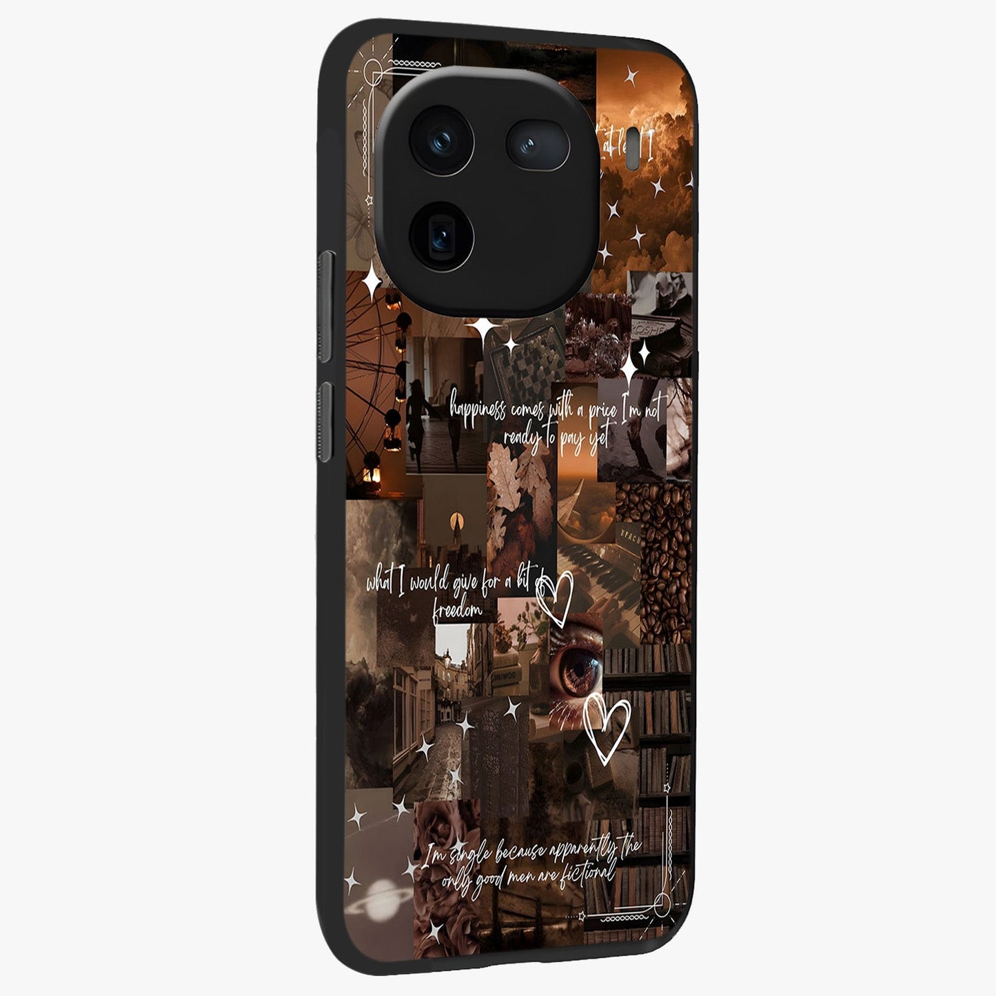Bittersweet Aesthetic Chaos Glass Case upright view showcasing bold artistic chaos design with modern aesthetic style.