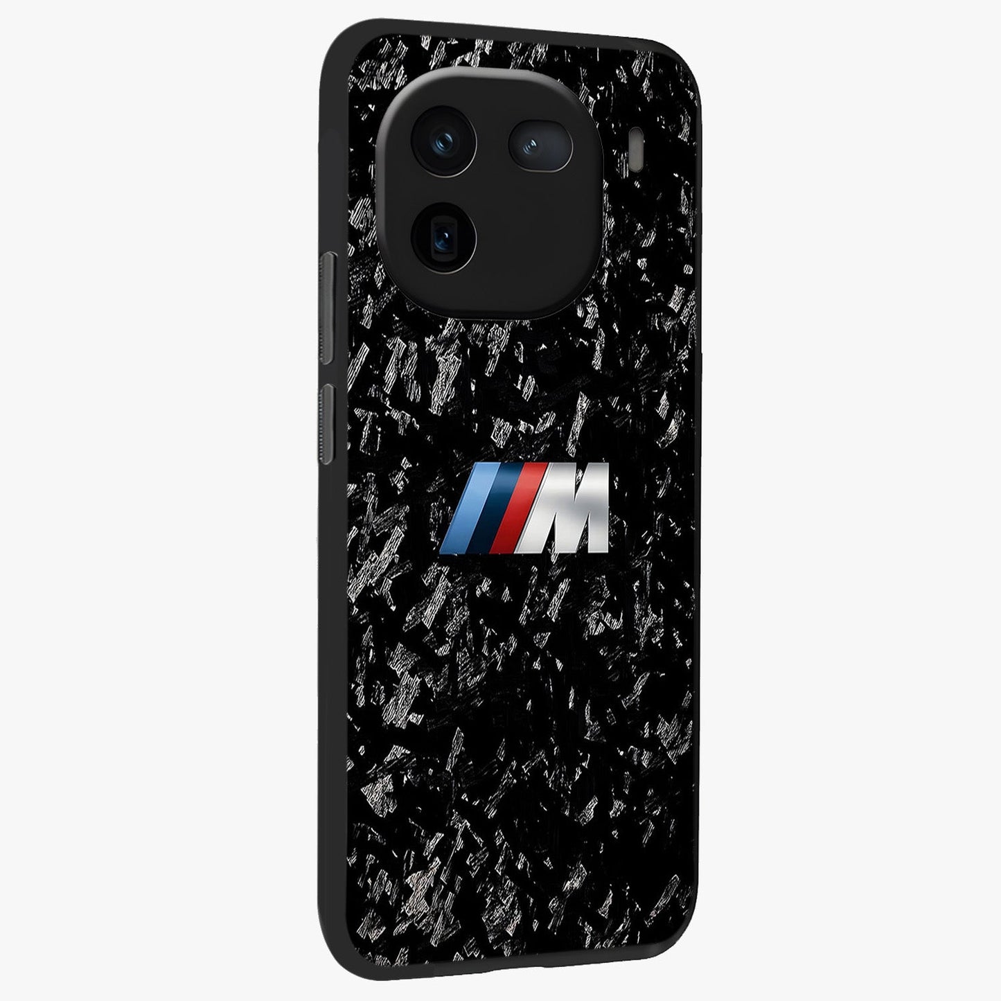 Carbon Speed Mark Glass Case upright view showcasing modern carbon speed graphic with bold automotive theme.