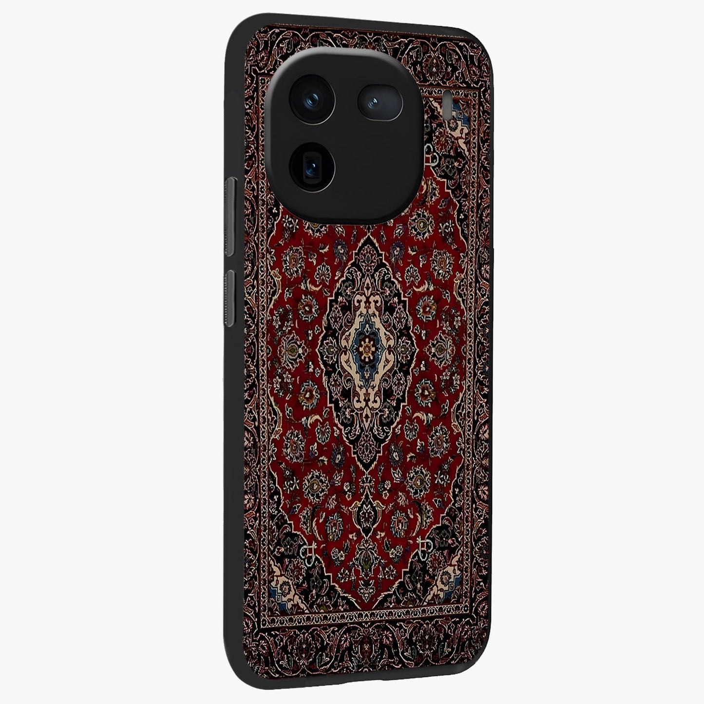 Heritage Carpet Royale Glass Case upright view showcasing detailed ornamental artwork with luxurious traditional theme.