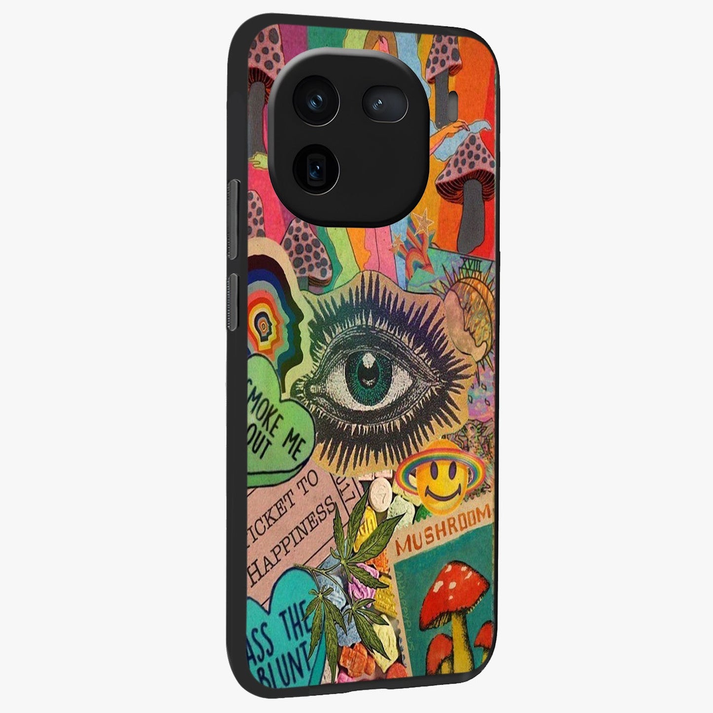 Mystic Eye Wonderland Glass Case upright view showcasing symbolic eye artwork with mysterious fantasy theme.