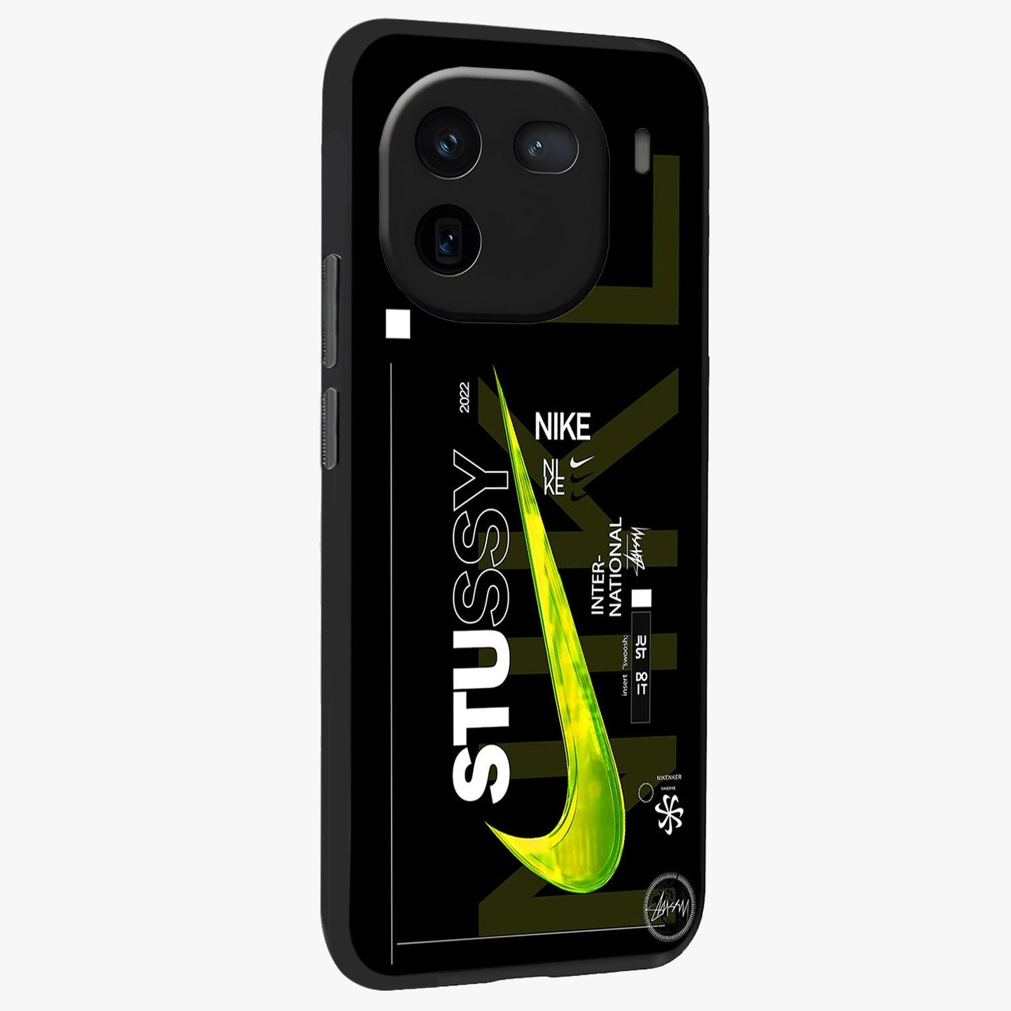 Neon Street Edition Glass Case upright view showcasing colorful neon artwork with modern street culture theme.