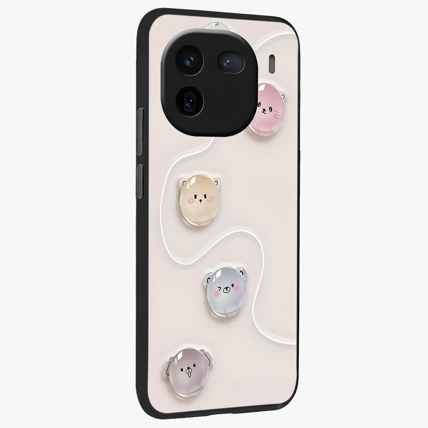 Puffy Face Parade Glass Case upright view showcasing adorable character artwork with cheerful animated theme.