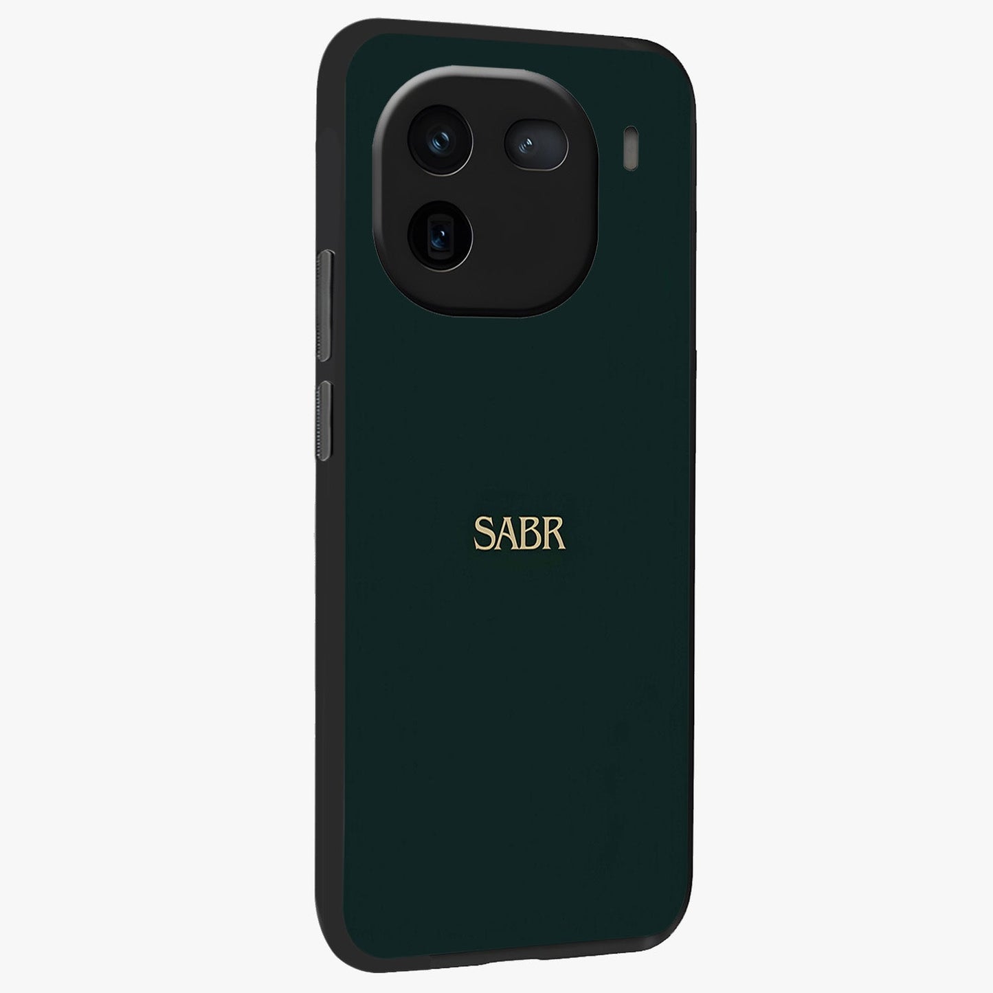 Sabr Minimal Patience Glass Case upright view showcasing calm minimalist artwork with motivational patience theme.