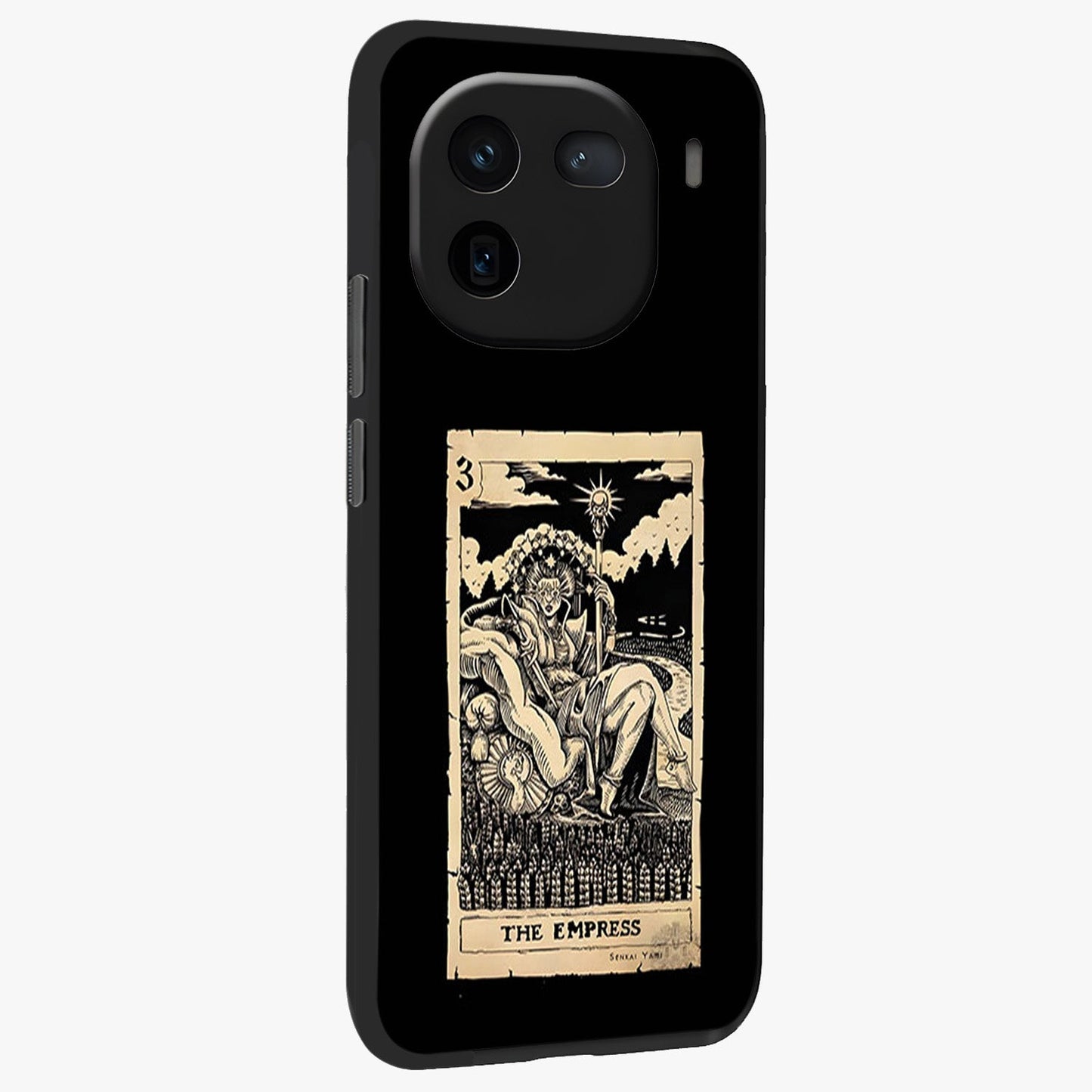 The Empress Glass Case upright view showcasing powerful empress themed artwork with luxurious artistic theme.