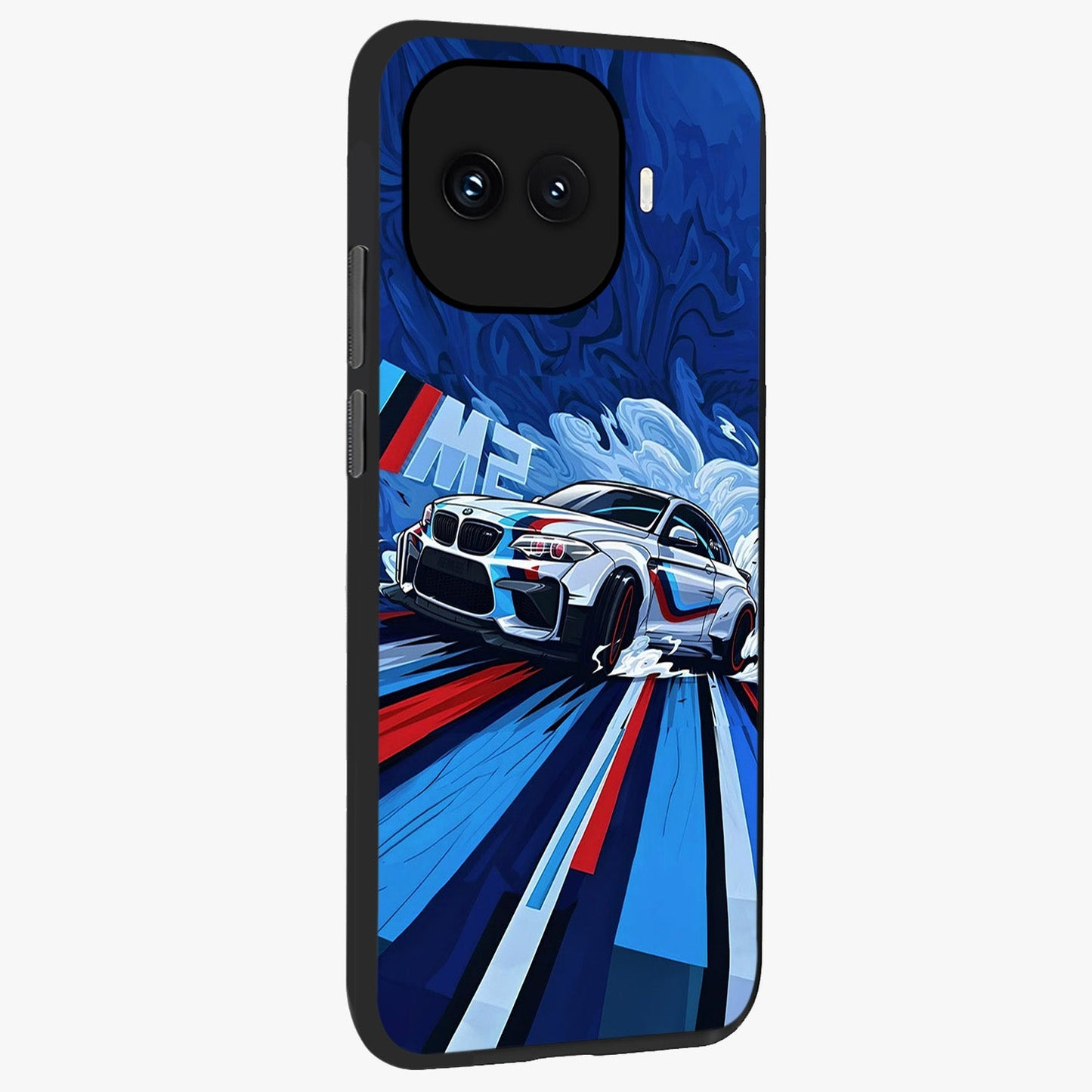 Drift Power Rush Glass Case upright view showcasing high speed racing artwork with bold automotive theme.