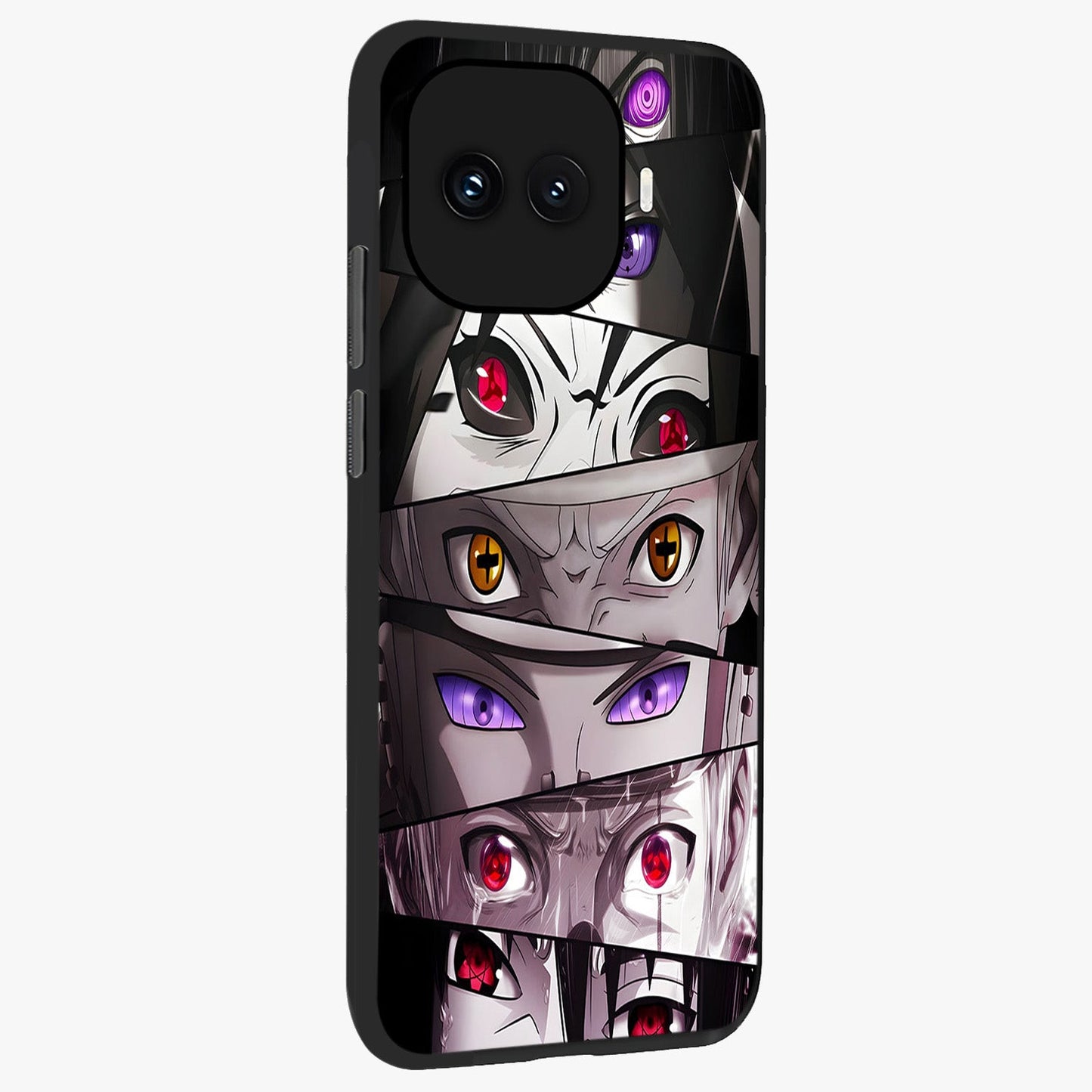 Eyes of Destiny Glass Case upright view showcasing symbolic eye artwork with dramatic artistic theme.