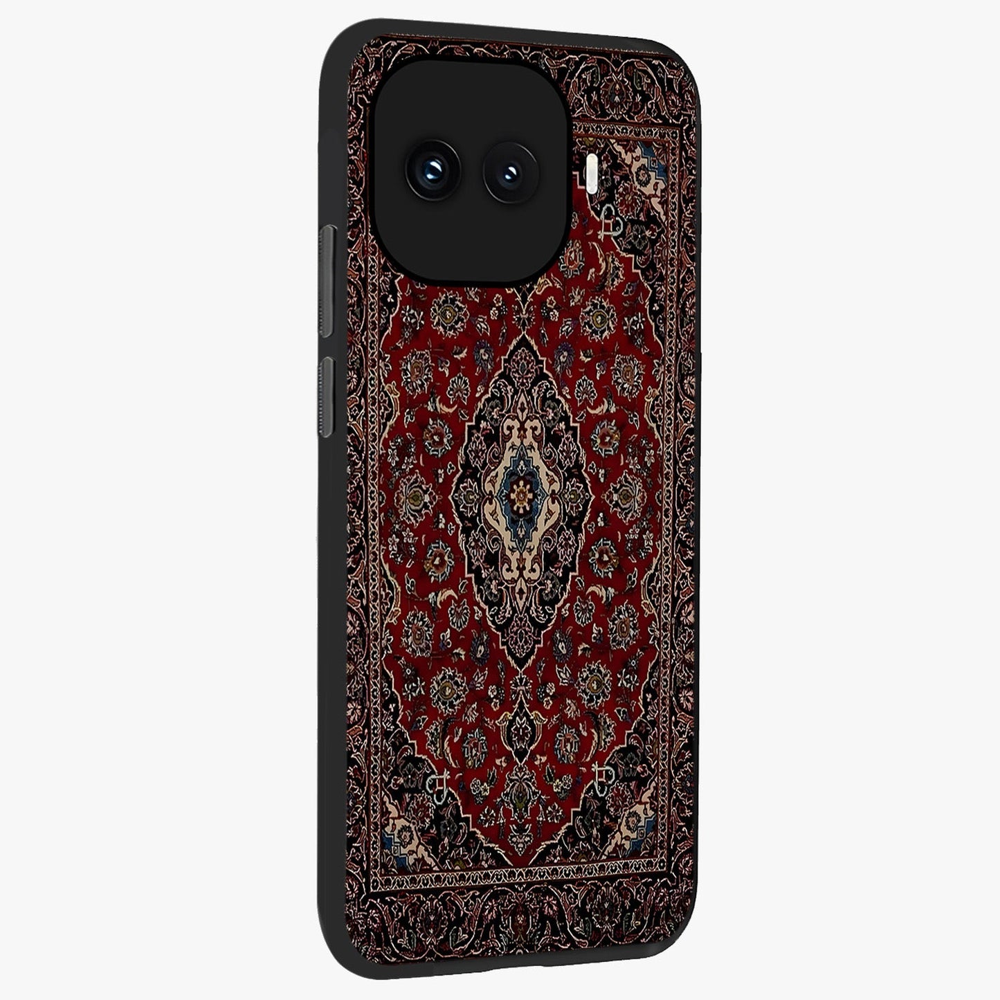 Heritage Carpet Royale Glass Case upright view showcasing detailed ornamental artwork with luxurious traditional theme.