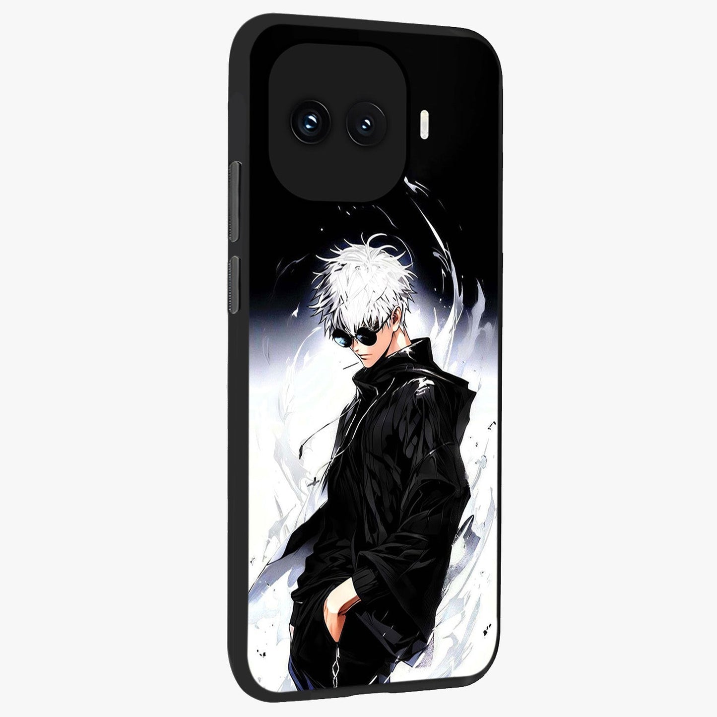 Limitless Shadow King Glass Case upright view showcasing bold shadow warrior artwork with epic fantasy theme.