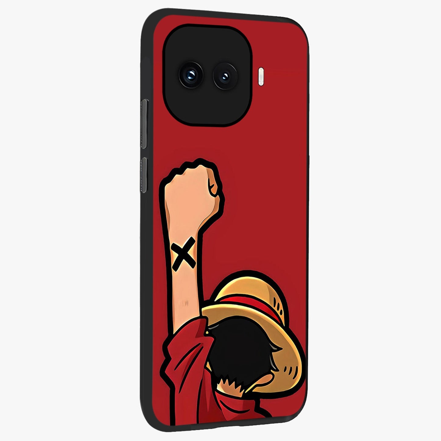 Luffy X Spirit Glass Case upright view showcasing striking anime artwork with adventurous character theme.