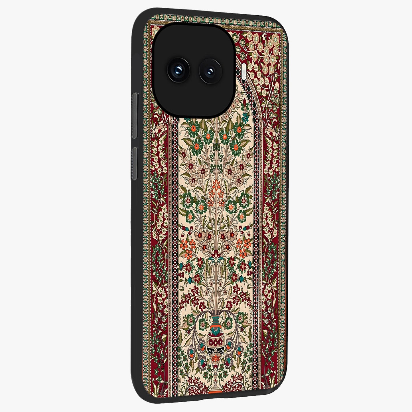 Persian Inspired Glass Case upright view showcasing decorative Persian artwork with rich heritage theme.