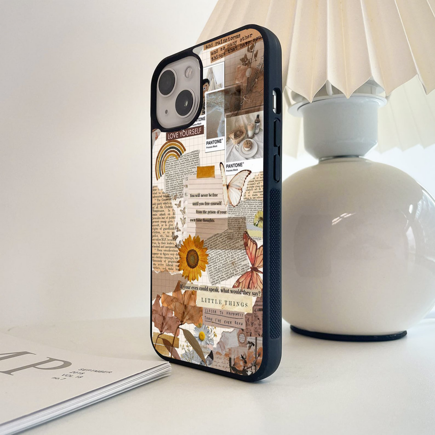 Vintage Aesthetic Collage Glass Case