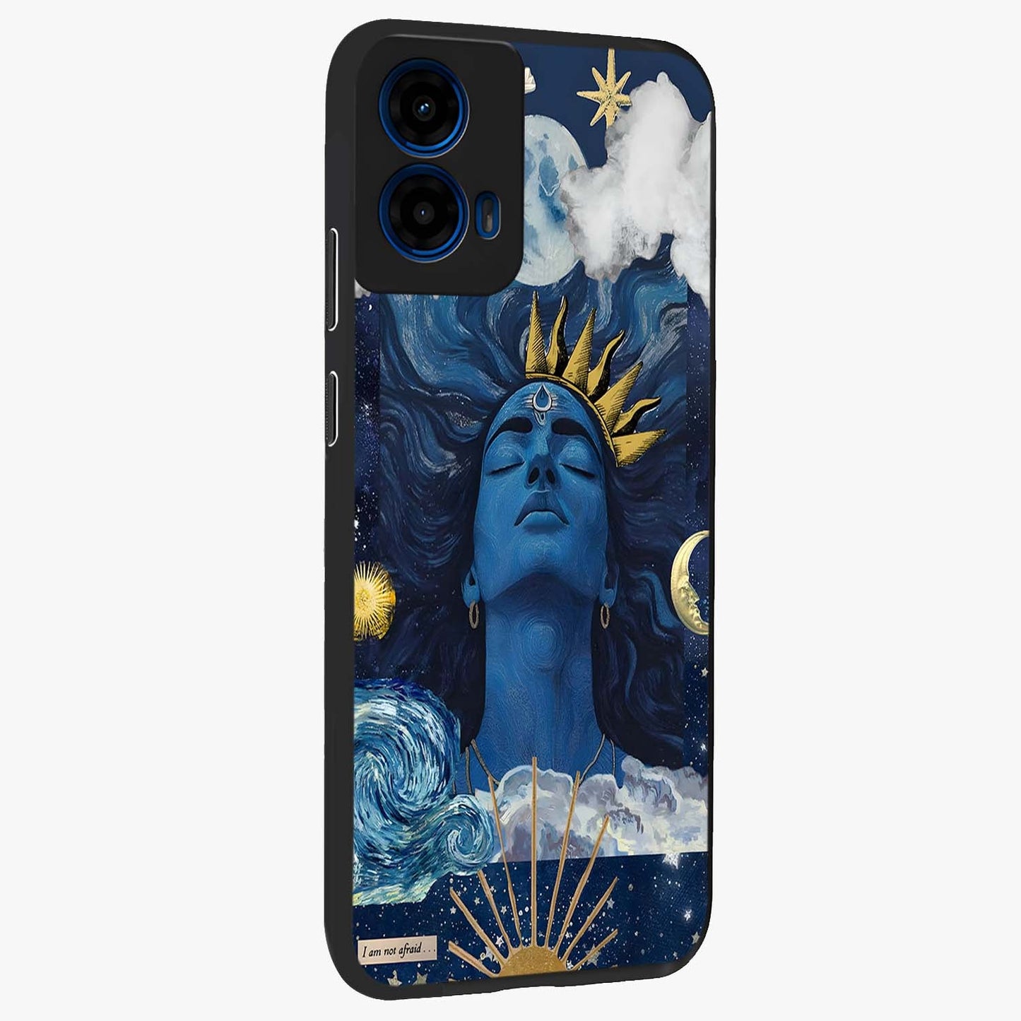 Aesthetic Lord Shiva Glass Case upright view showcasing powerful Lord Shiva artwork with devotional theme.