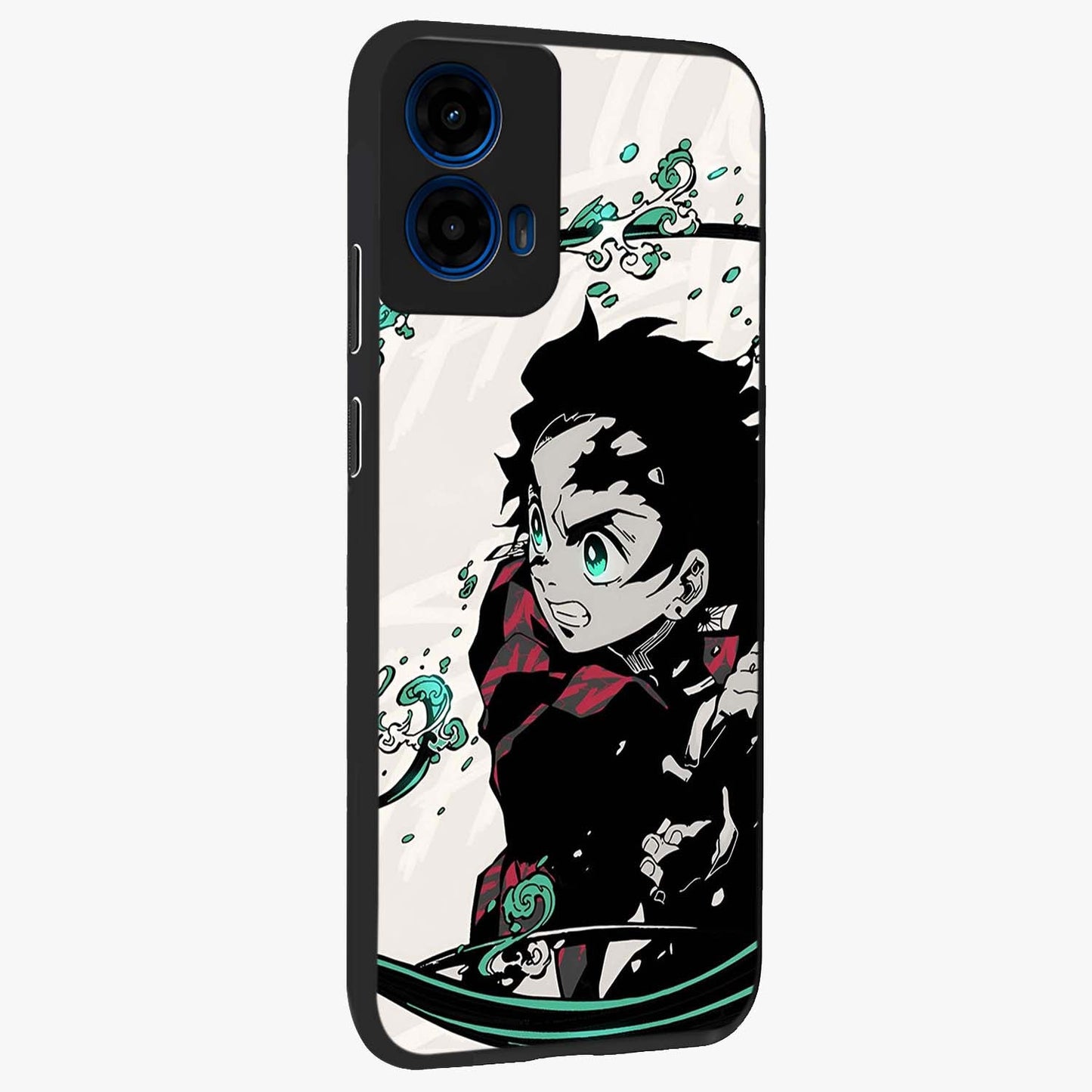 Demon Slayer Glass Case upright view showcasing powerful anime artwork with intense warrior theme.