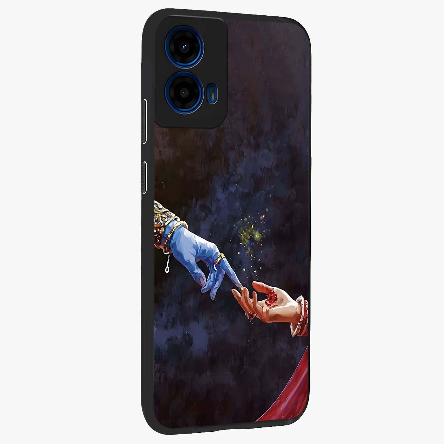 Divine Touch Eternal Glass Case upright view showcasing peaceful spiritual artwork with eternal divine theme.