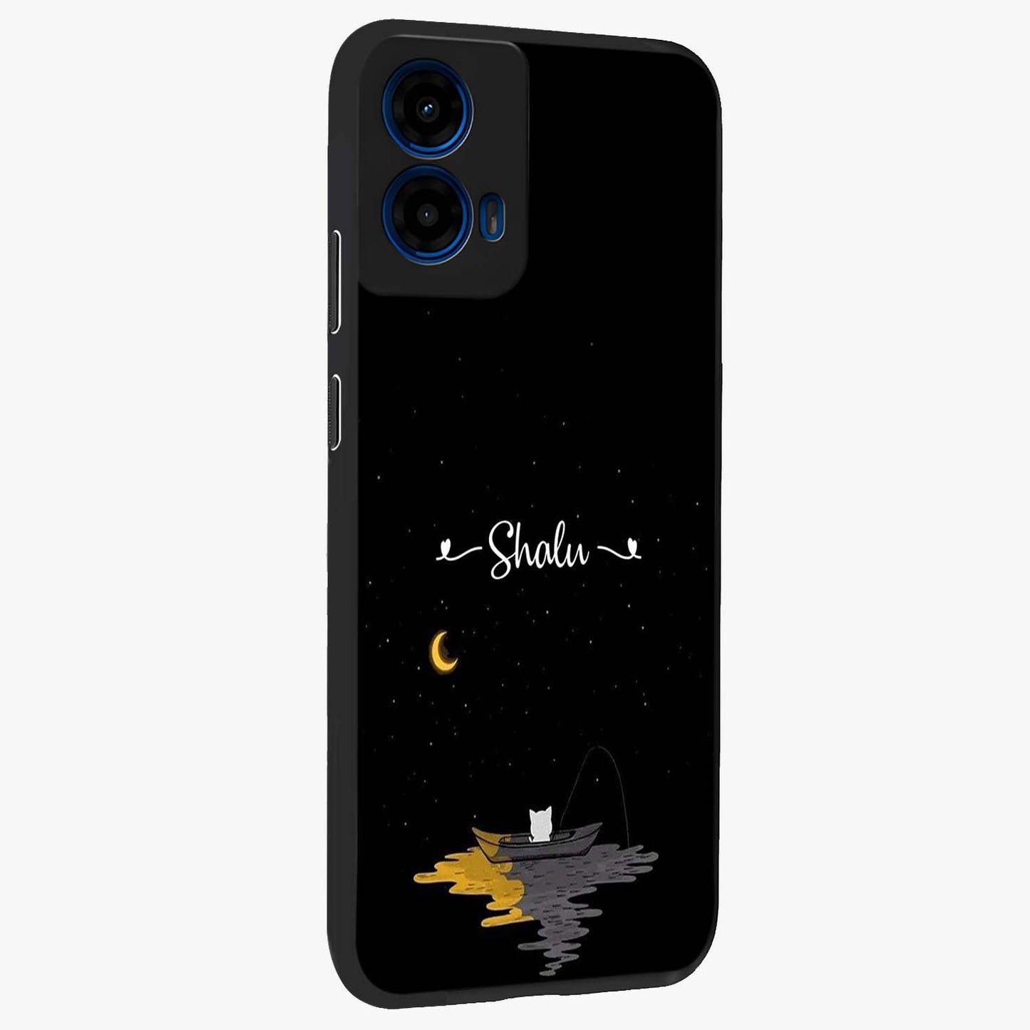 Silent Night Row Glass Case upright view showcasing tranquil night artwork with serene landscape theme.
