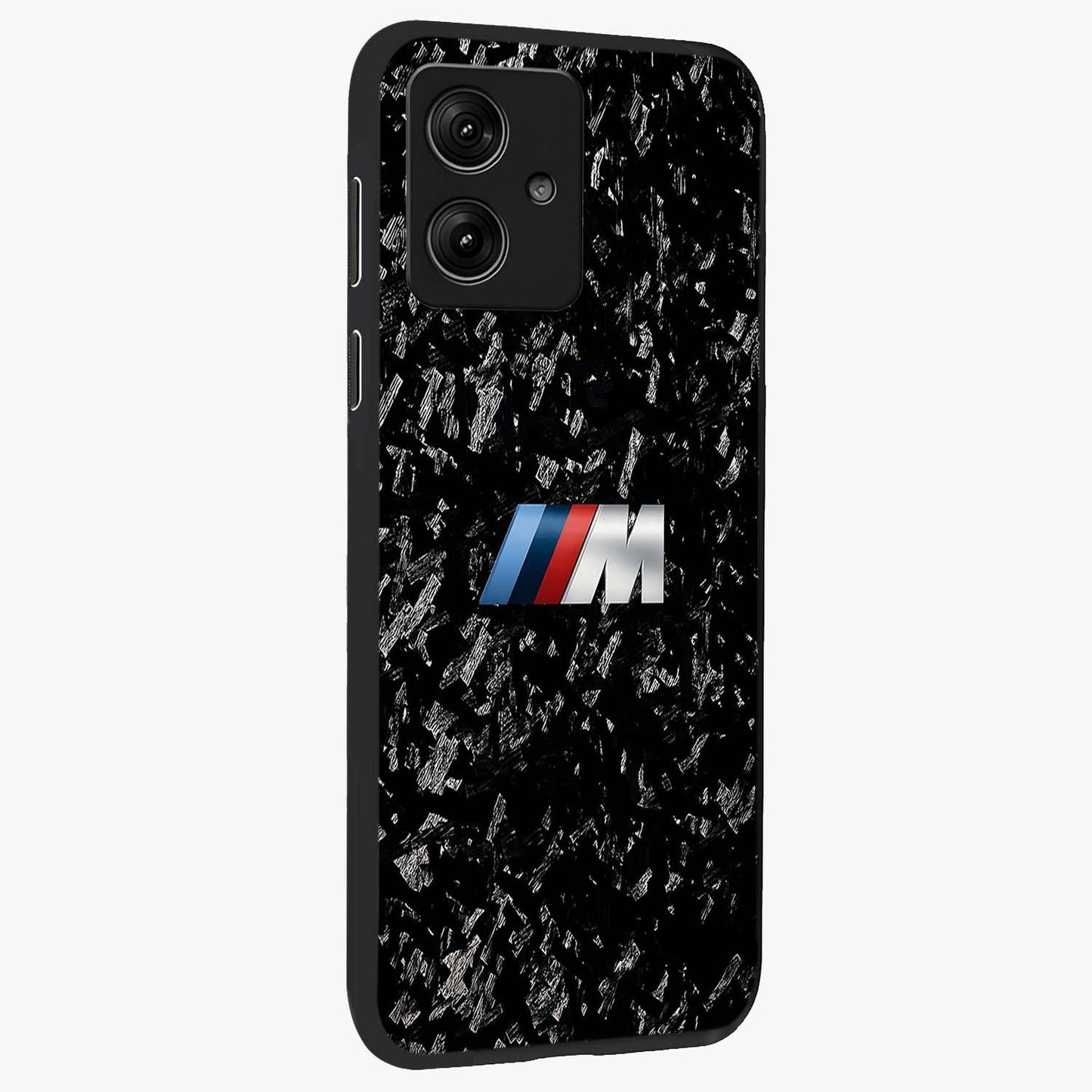 Carbon Speed Mark Glass Case upright view showcasing modern carbon speed graphic with bold automotive theme.