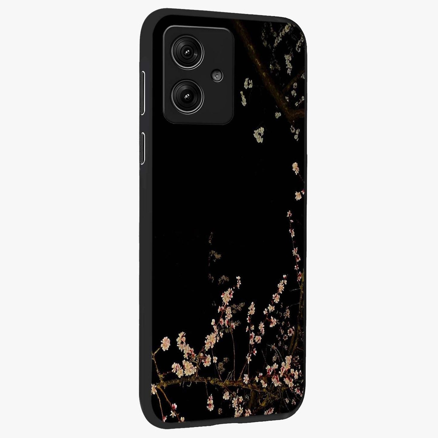 Petal Moon Light With Custom Name Glass Case upright view showcasing elegant floral moon artwork with personalized aesthetic.