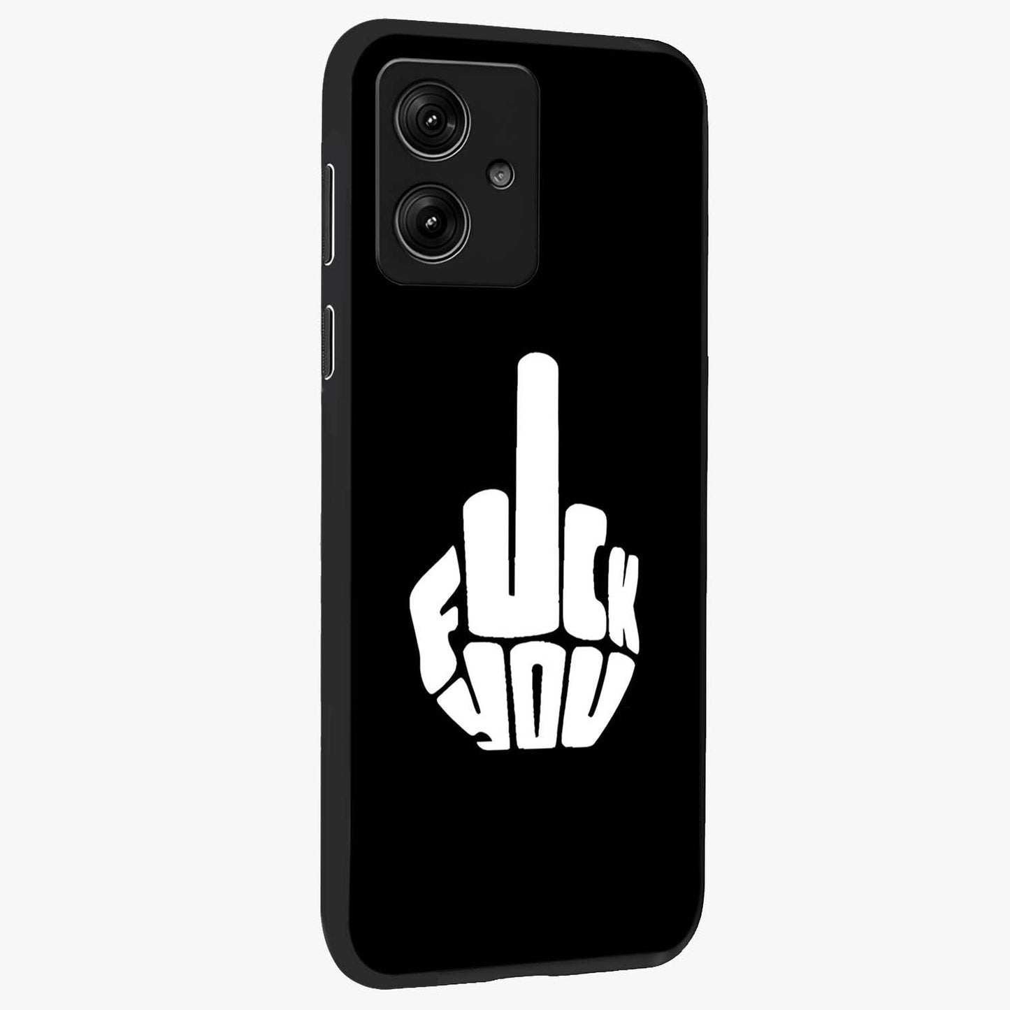 Rebel Mode On Glass Case upright view showcasing striking statement artwork with bold rebellious theme.