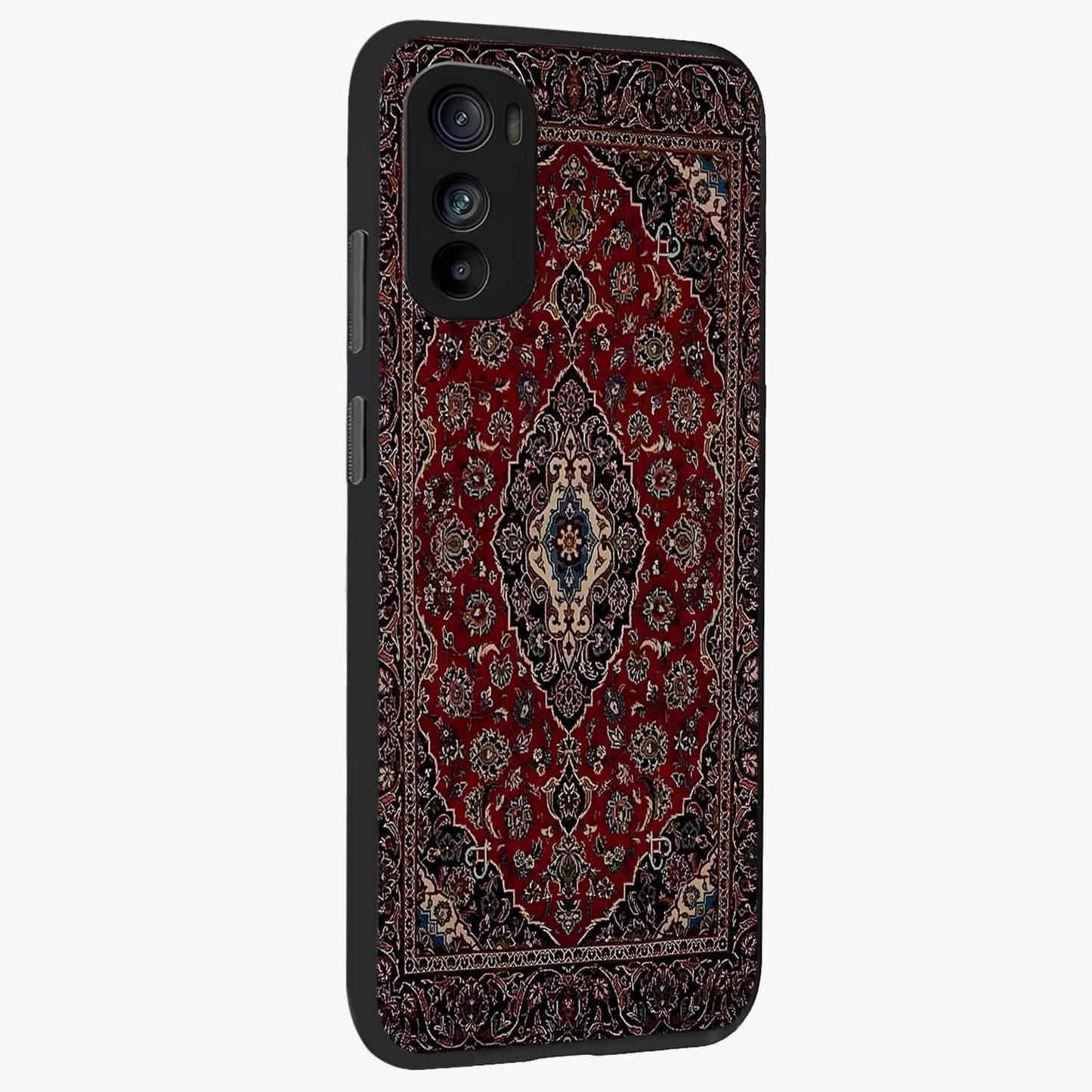 Heritage Carpet Royale Glass Case upright view showcasing detailed ornamental artwork with luxurious traditional theme.