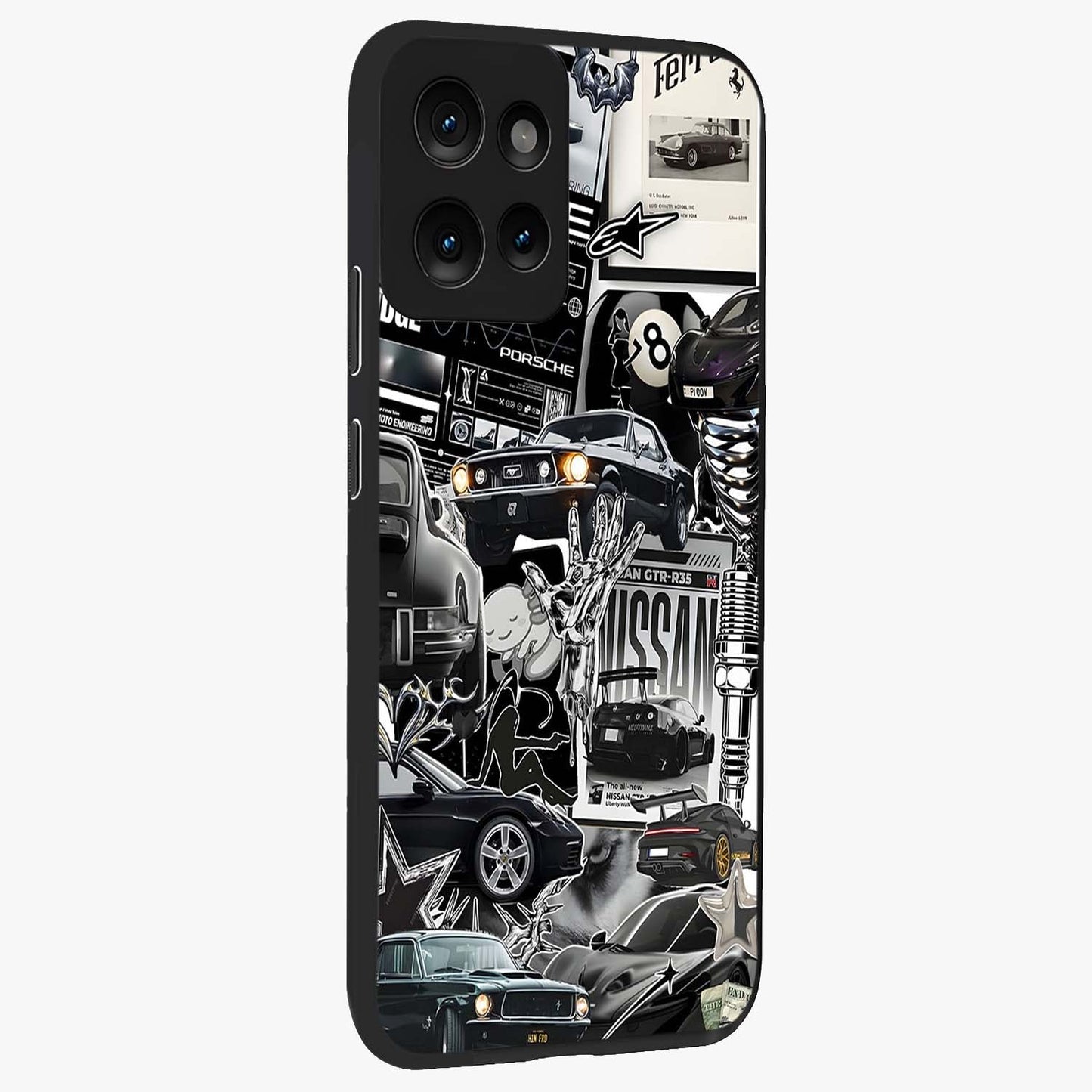 Aesthetic Dark Love Glass Case upright view showcasing dramatic romantic artwork with modern aesthetic style.