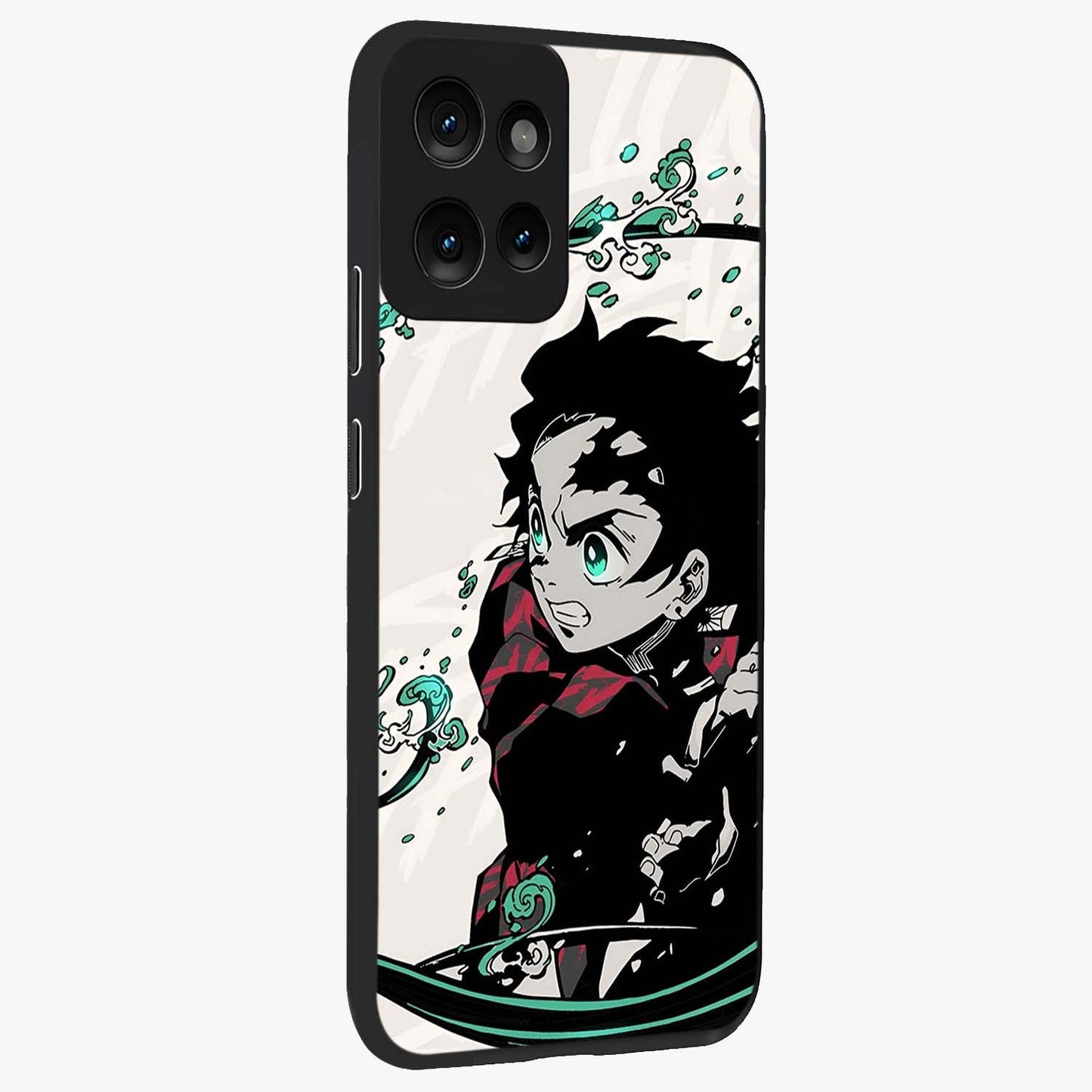 Demon Slayer Glass Case upright view showcasing powerful anime artwork with intense warrior theme.