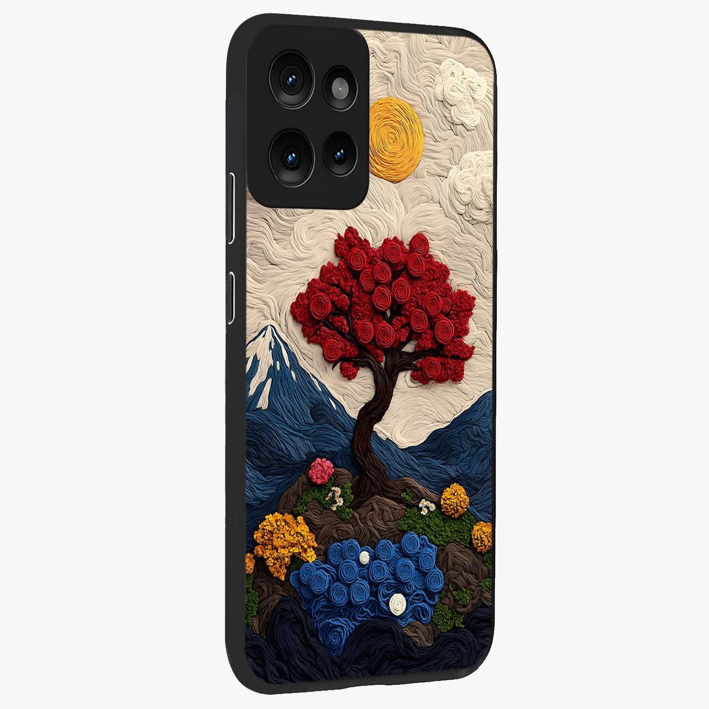 Eternal Nature Tapestry Glass Case upright view showcasing elegant nature tapestry design with decorative style.