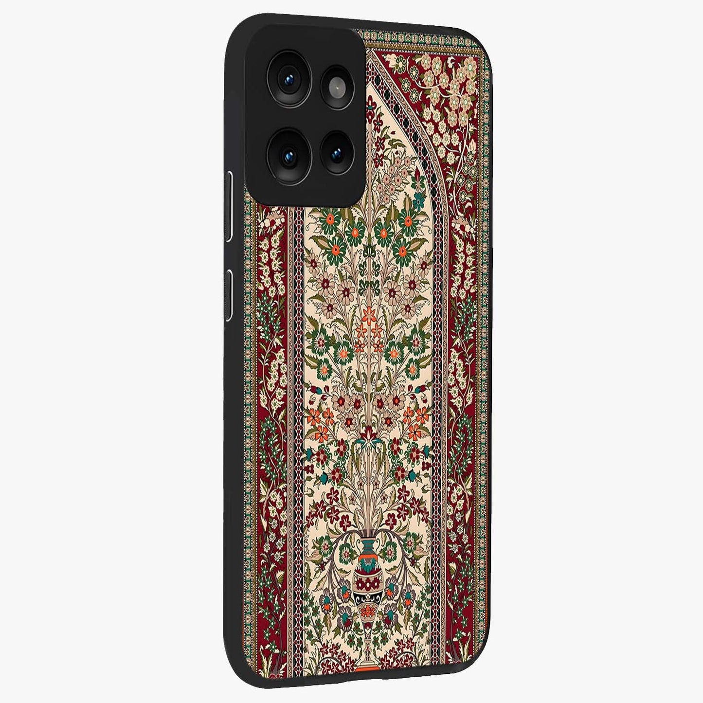 Persian Inspired Glass Case upright view showcasing decorative Persian artwork with rich heritage theme.
