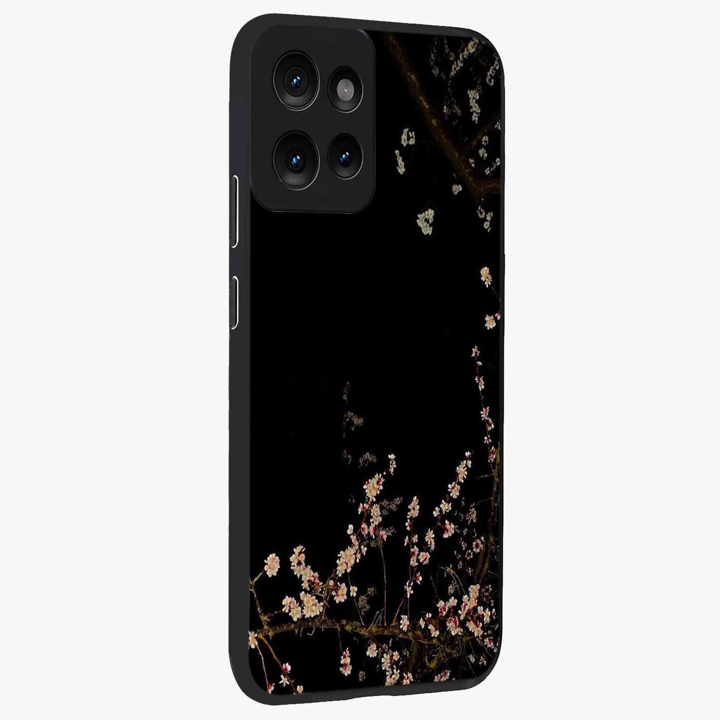 Petal Moon Light With Custom Name Glass Case upright view showcasing elegant floral moon artwork with personalized aesthetic.