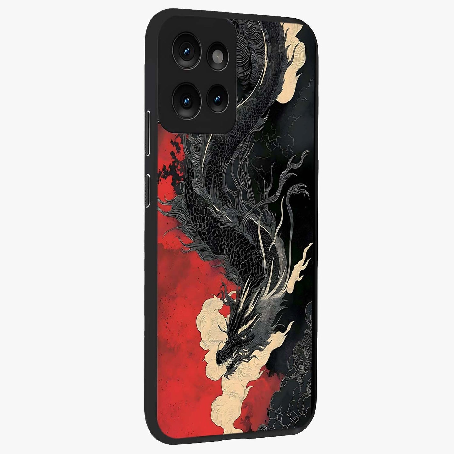Shadow Dragon Fury Glass Case upright view showcasing intense dragon artwork with dramatic shadow theme.