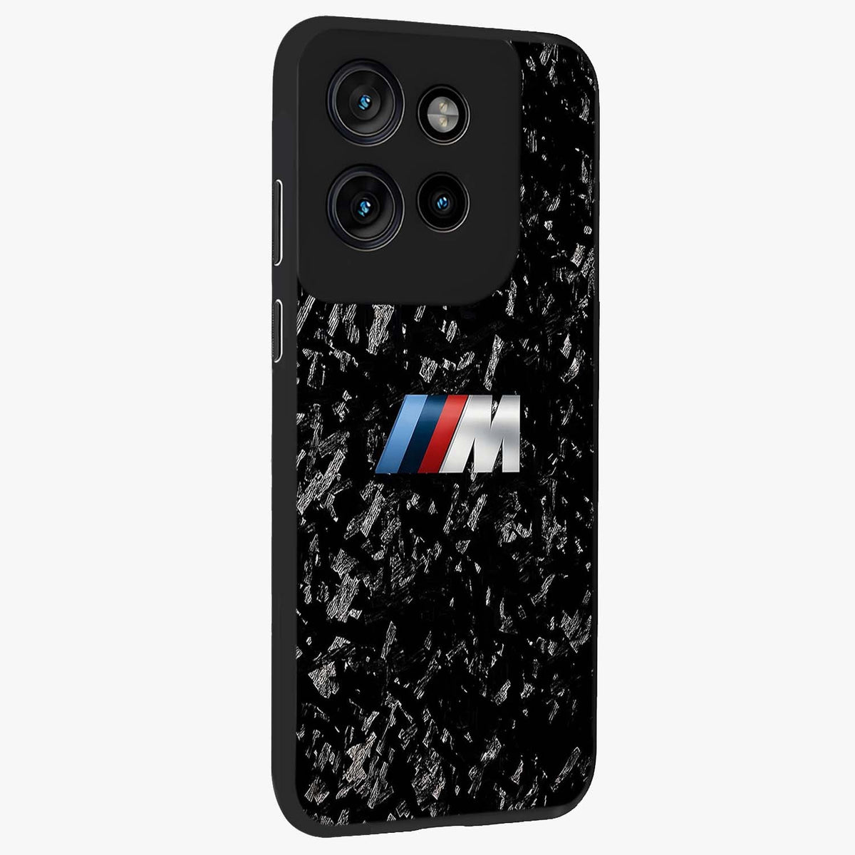 Carbon Speed Mark Glass Case upright view showcasing modern carbon speed graphic with bold automotive theme.
