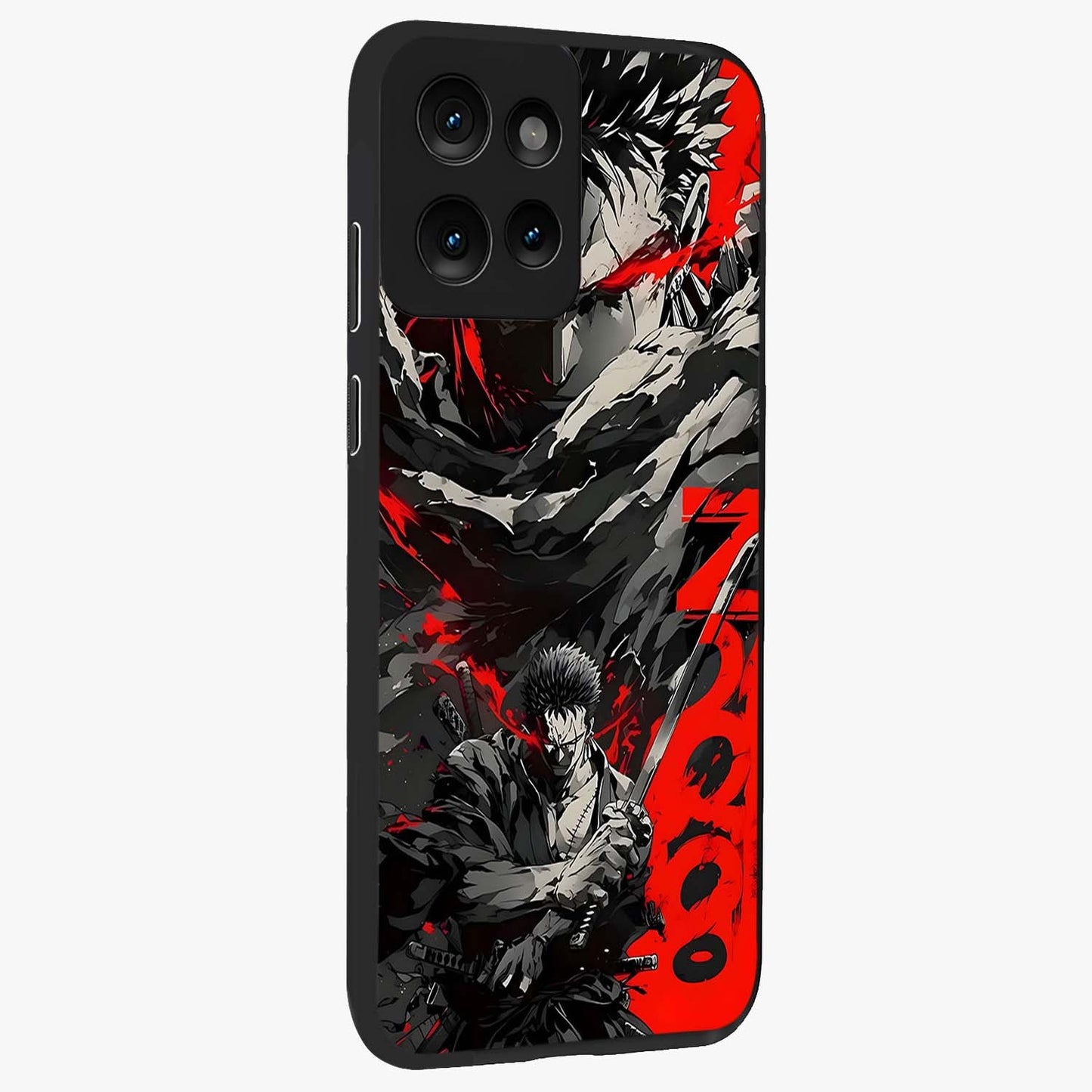 Demon Sword Resolve Glass Case upright view showcasing dramatic warrior artwork with intense battle theme.