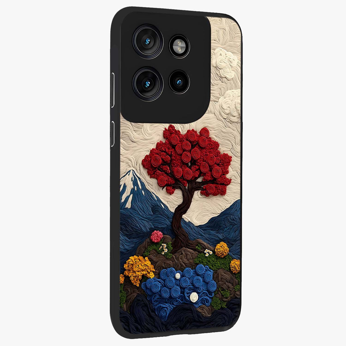Eternal Nature Tapestry Glass Case upright view showcasing elegant nature tapestry design with decorative style.