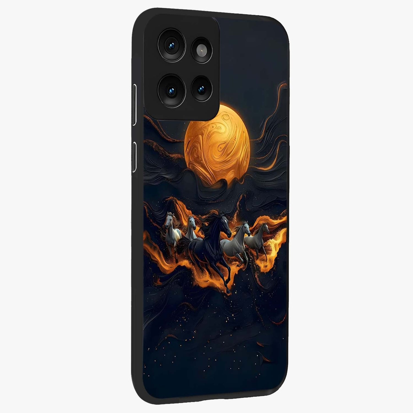 Golden Royal Heritage Glass Case upright view showcasing elegant royal artwork with classic heritage theme.