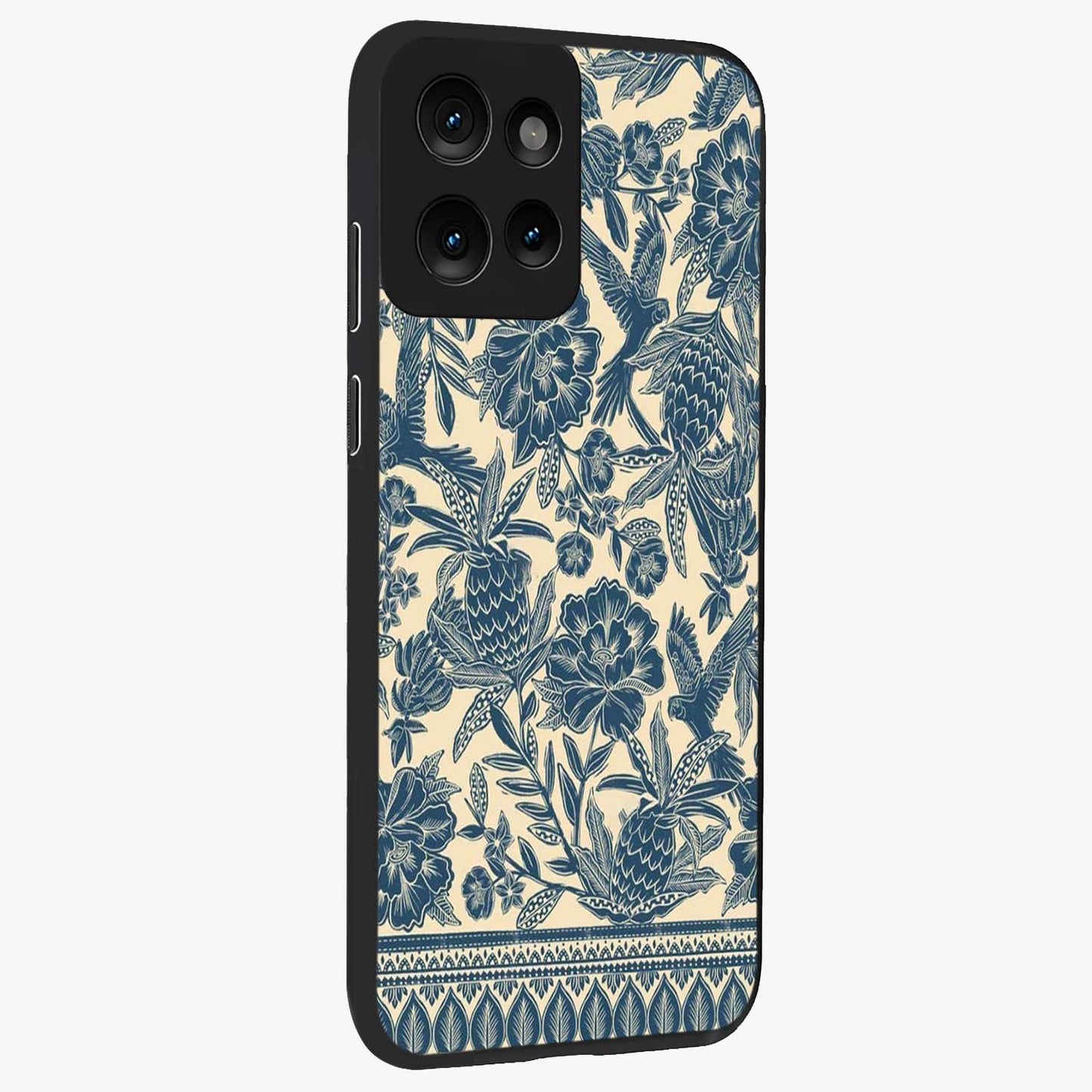 Heirloom Wild Bloom Glass Case upright view showcasing delicate wildflower artwork with timeless floral theme.