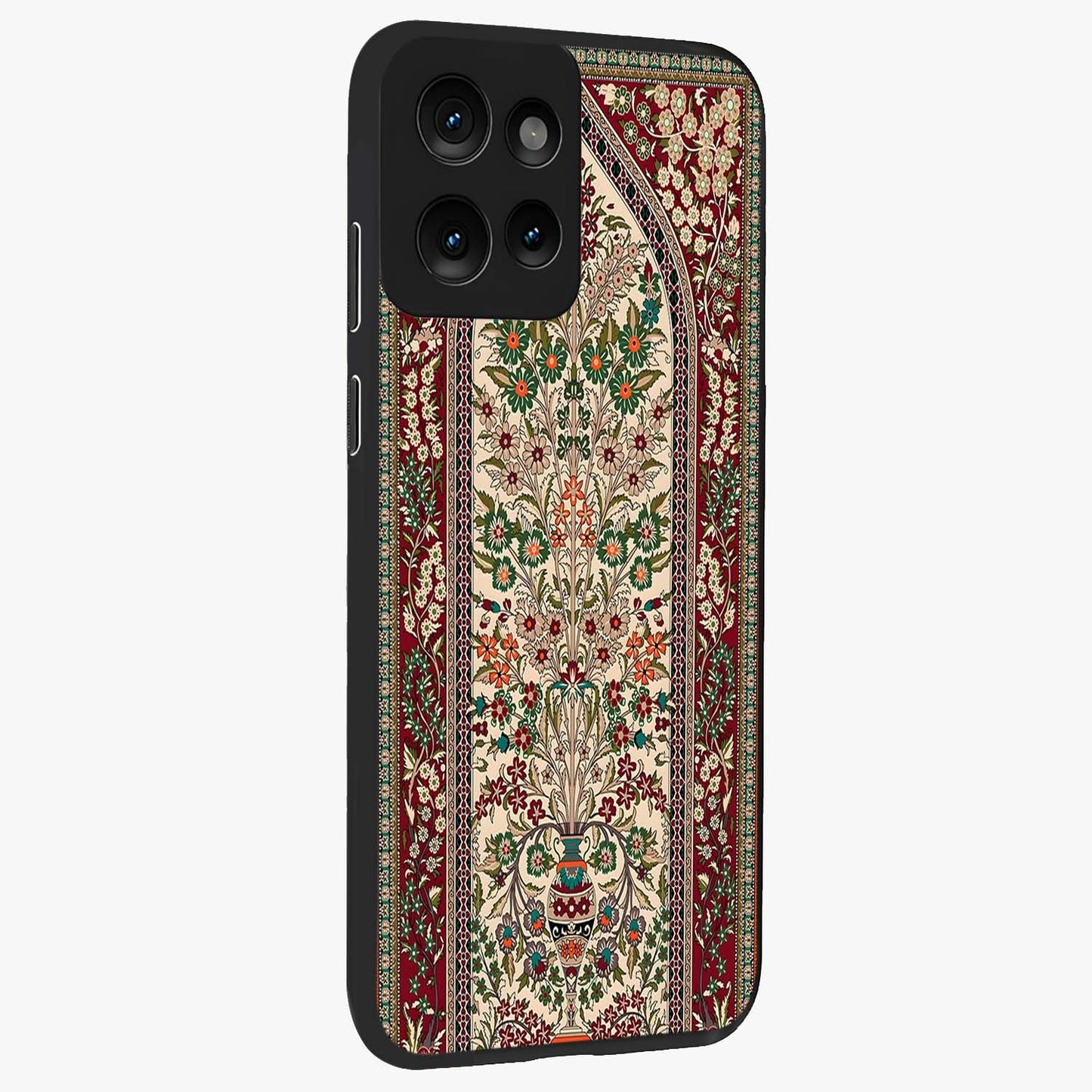 Persian Inspired Glass Case upright view showcasing decorative Persian artwork with rich heritage theme.
