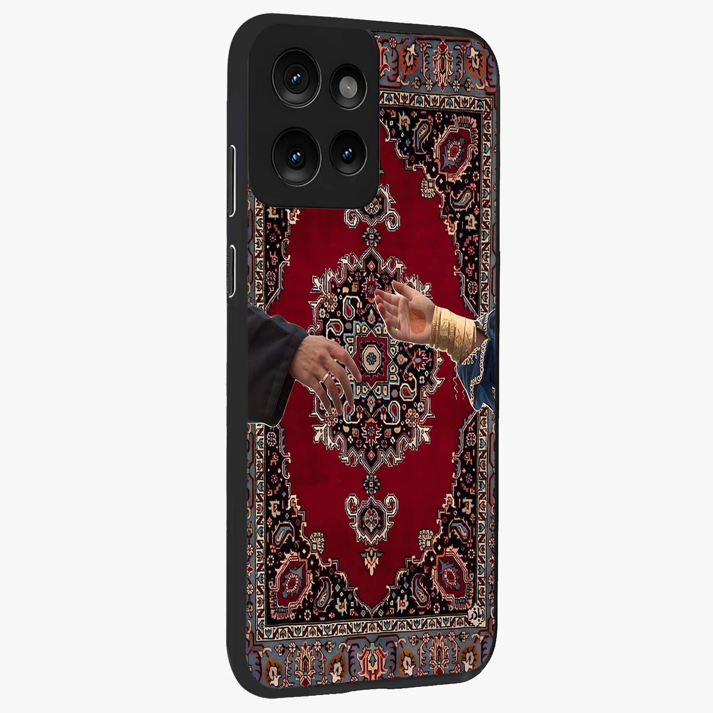 Royal Touch Reach Glass Case upright view showcasing stylish royal inspired artwork with graceful theme.