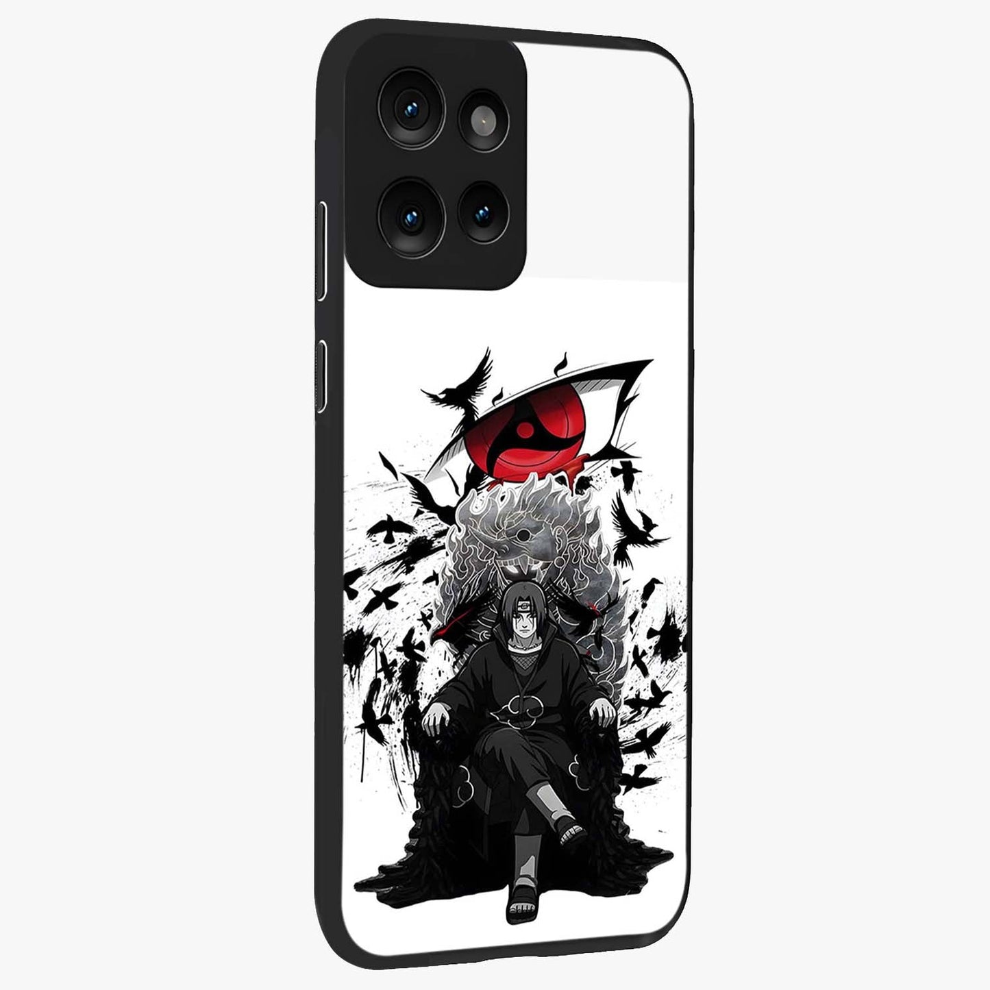 Uchiha Shadow Throne Glass Case upright view showcasing magical underwater galaxy artwork with vibrant cosmic theme.