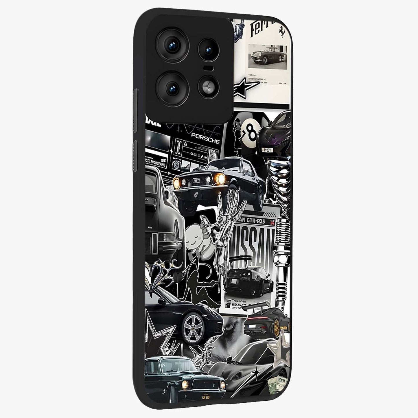 Aesthetic Dark Love Glass Case upright view showcasing dramatic romantic artwork with modern aesthetic style.