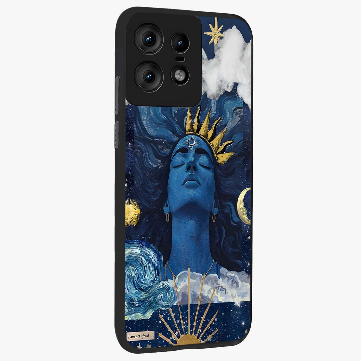 Aesthetic Lord Shiva Glass Case upright view showcasing powerful Lord Shiva artwork with devotional theme.
