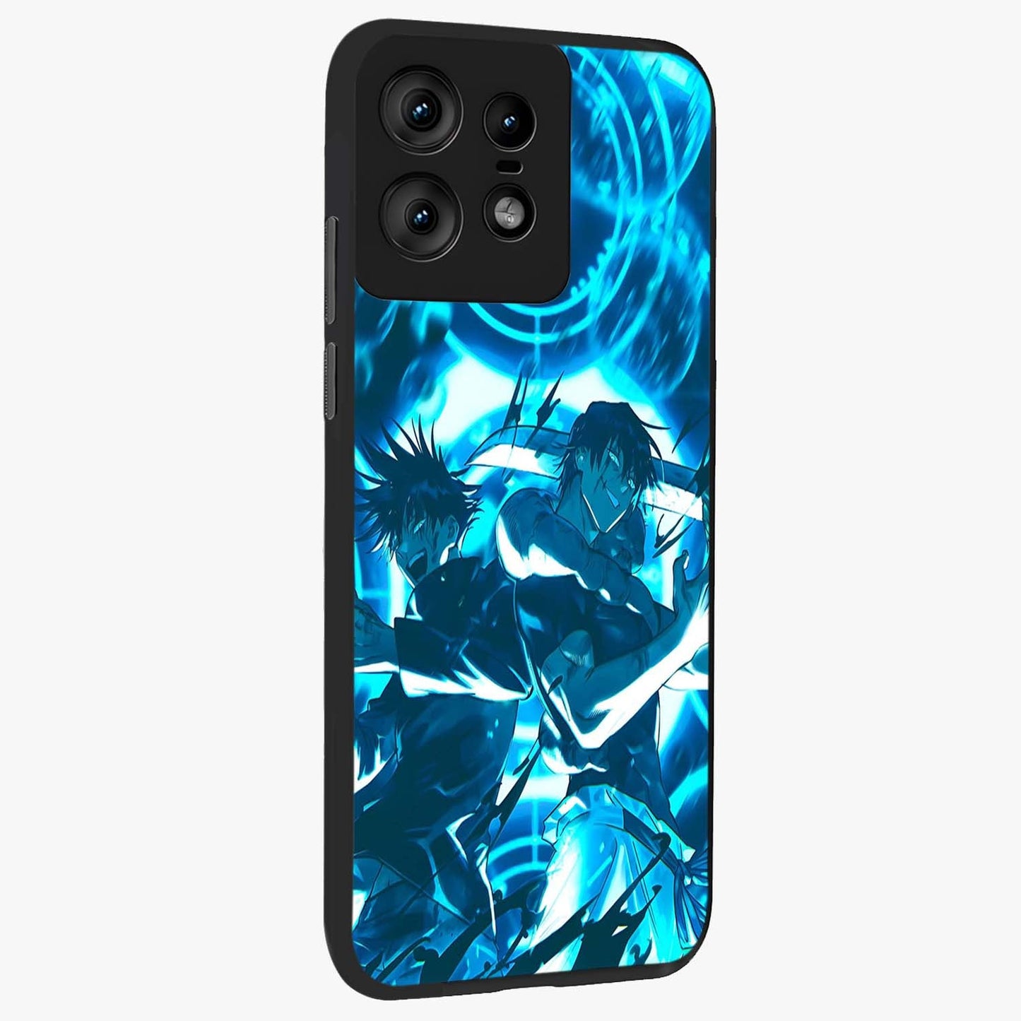 Cursed Energy Clash Glass Case upright view showcasing dramatic clash artwork with bold supernatural theme.