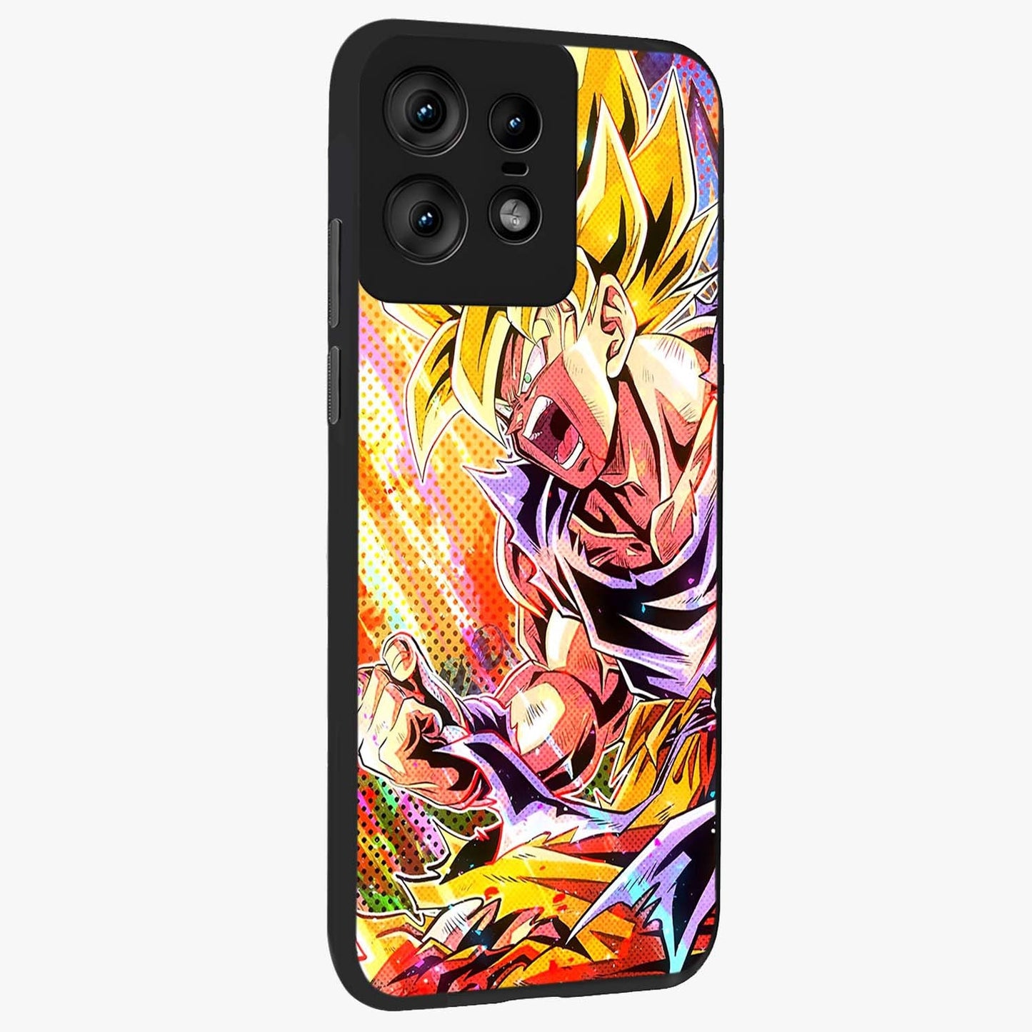 Firing Goku Glass Case upright view showcasing energetic anime artwork with bold warrior theme.